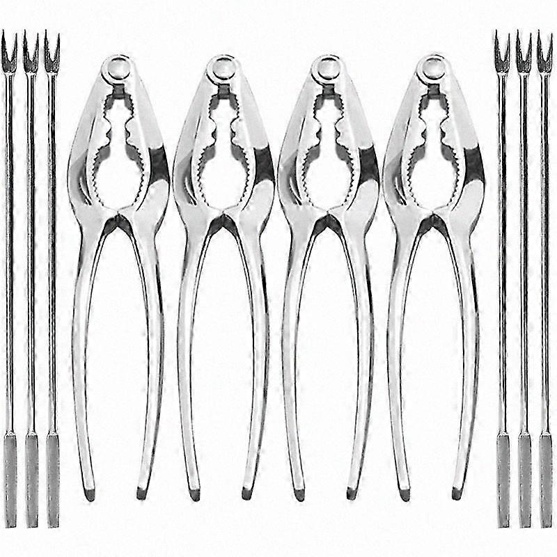 Seafood Tools Set Nut Crackers of 10 Pcs Seafood Opener Tool Set, 4 Pcs Crab Crackers and 6 Pcs Sea
