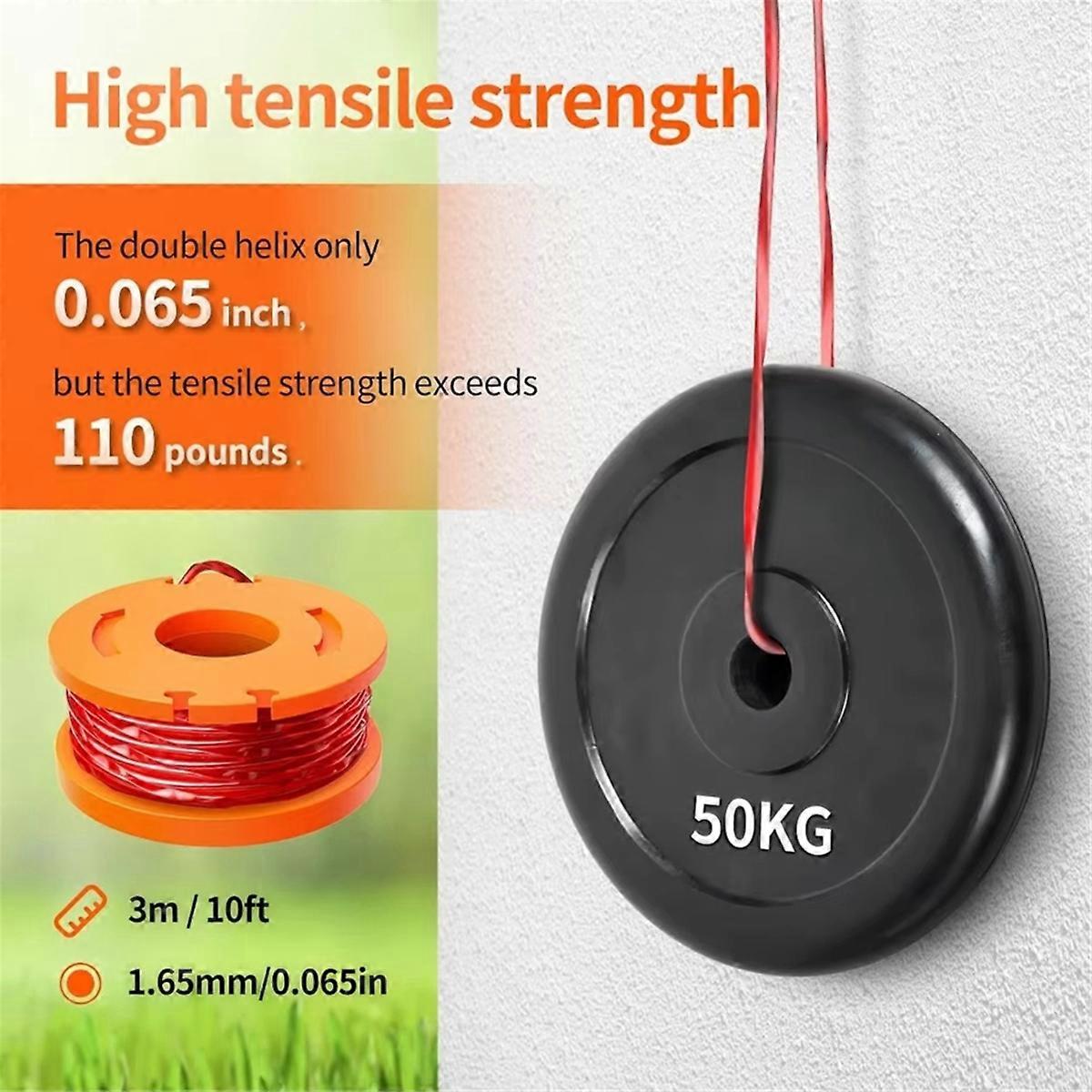 15pcs Replacement 10ft Grass Trimmer Line Spool, Edger Line Spool Compatible Model for WA0010