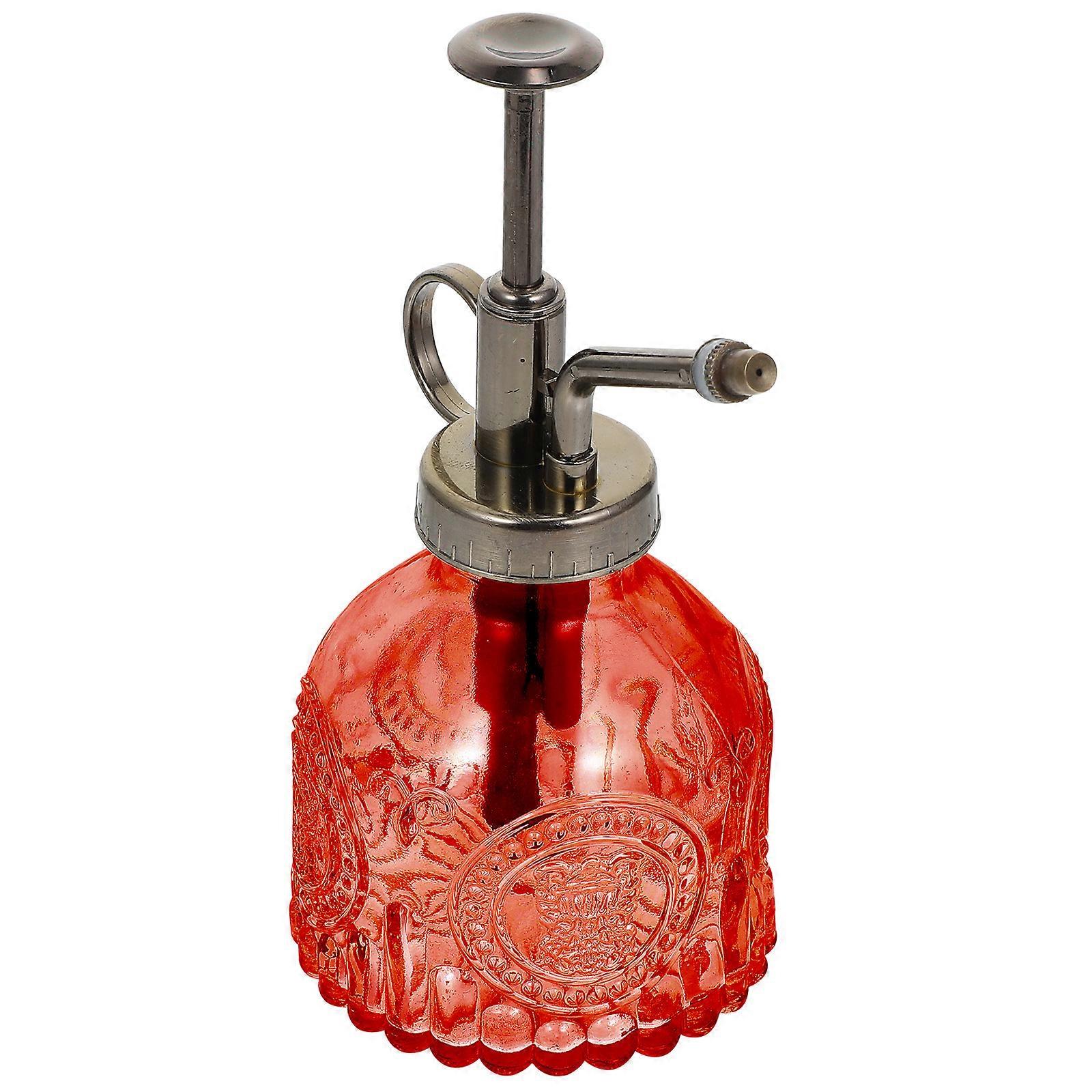 Watering Retro Spray Bottle for Gardening Tools Red Glass and Aluminum Vintage Sprayer Precise Watering 1Pcs