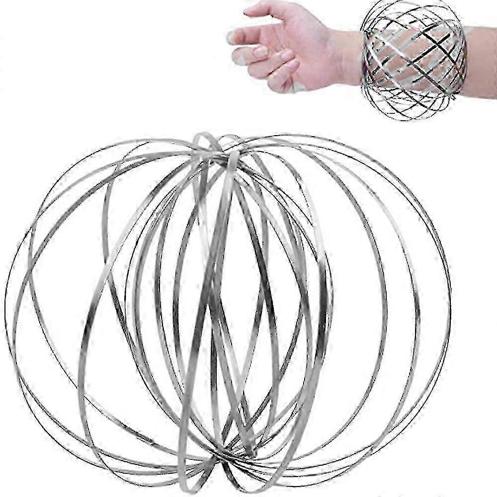 Stainless Steel Magic Flow Arm Ring Toy - Interactive 3D Spinning Ring for Fun and Play