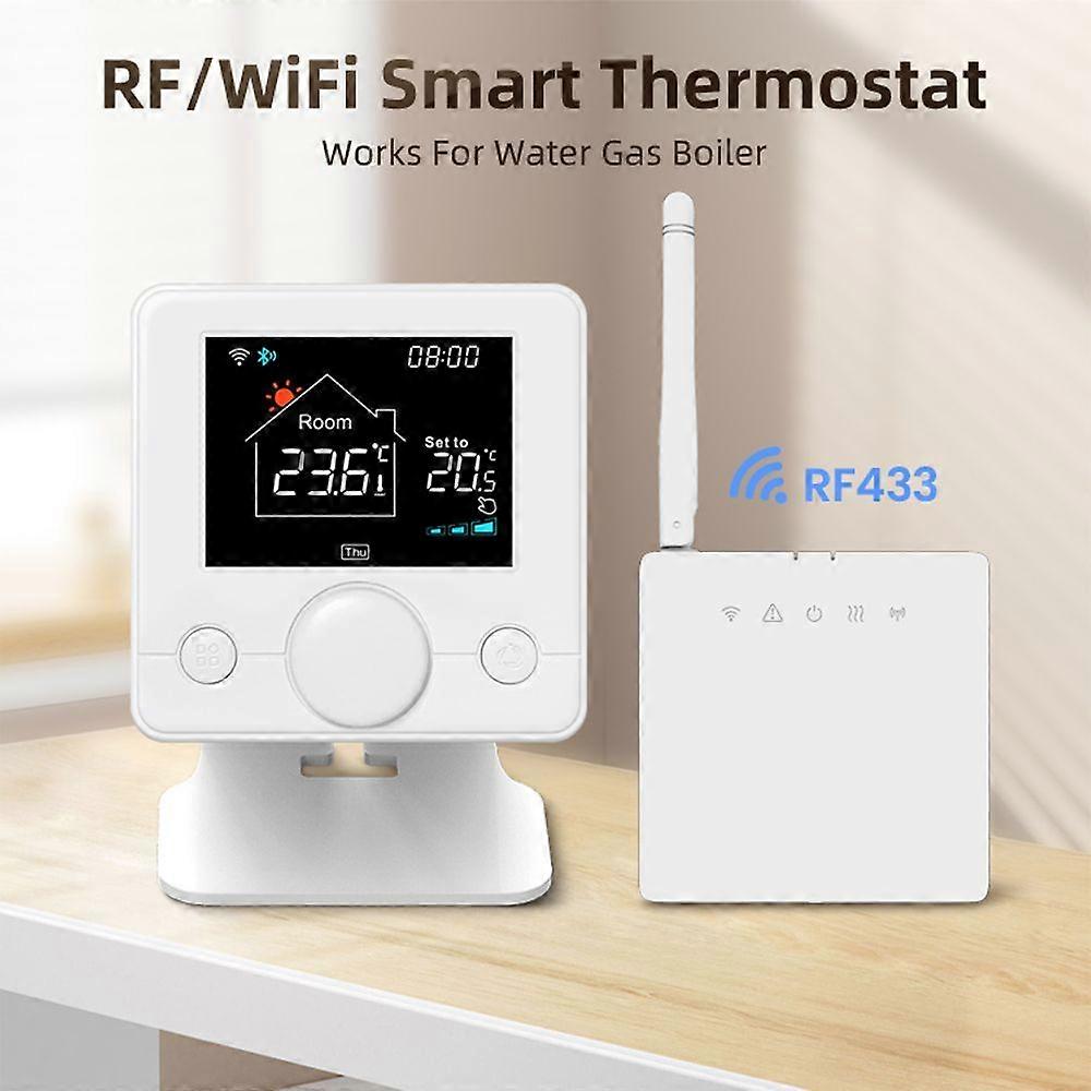 Tuya WiFi Intelligent Thermostat Weekly Programming Child Lock Temperature Controller for Wall-hung Boiler Compatible with Alexa and  Assistant for Vo