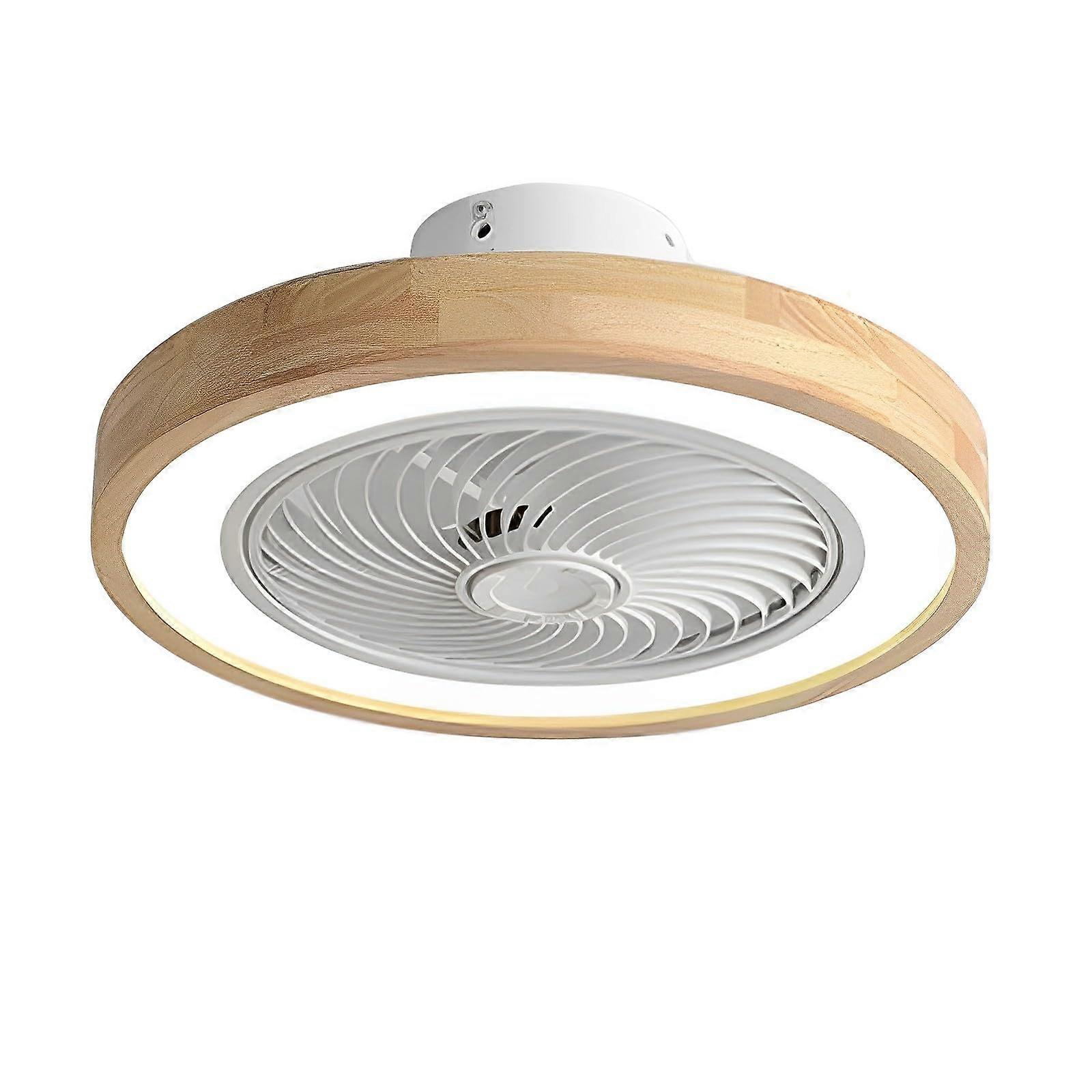 Modern 36W LED Ceiling Fan Light 3 Speeds Mute, Wood Color