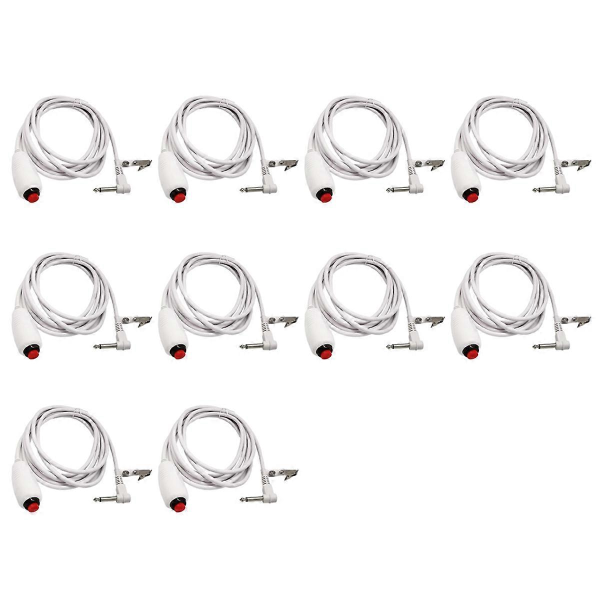 10X Nurse Call Cable 6.35mm Line Nurse Call Device Emergency Call Cable with Push Button Switch