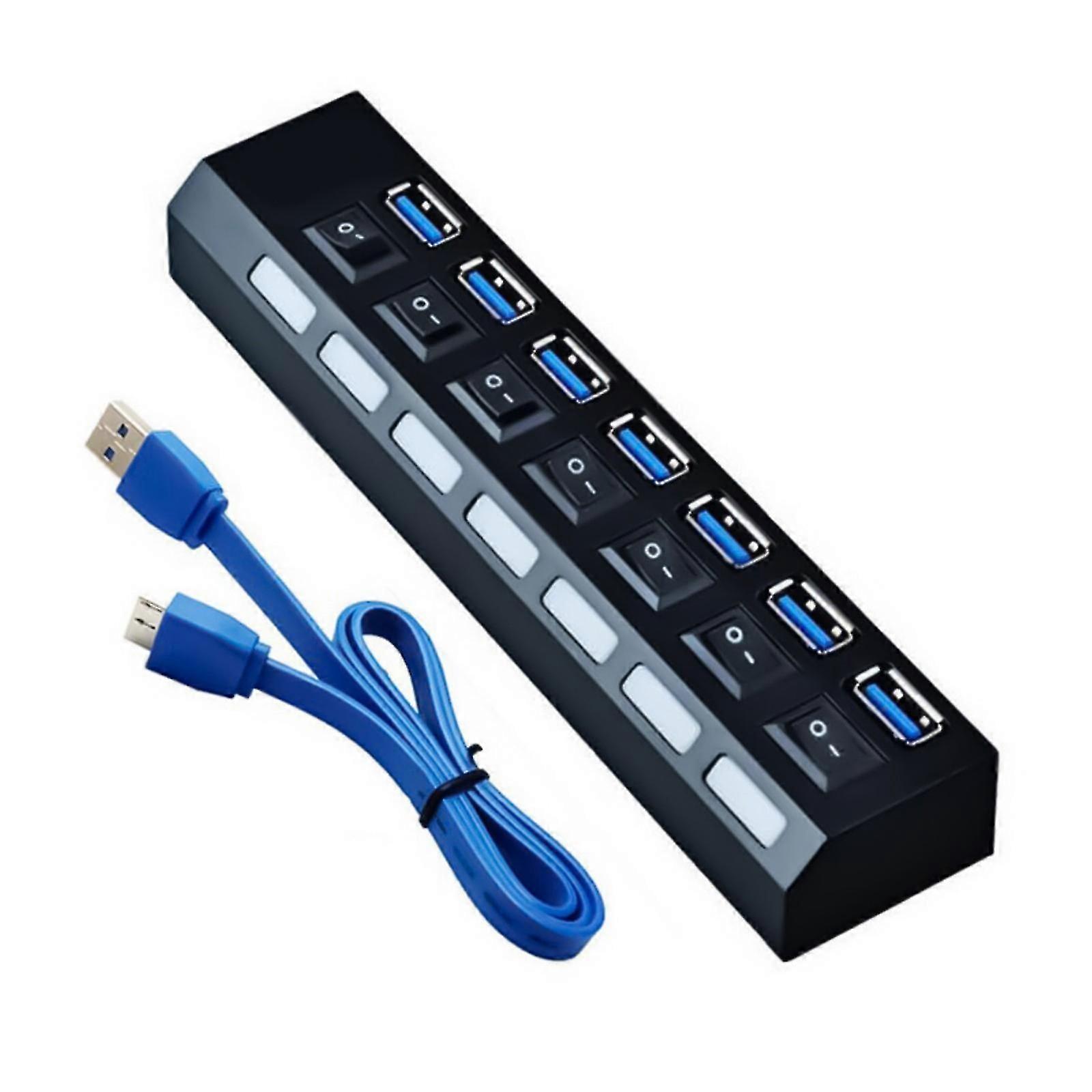 7 Port USB 3.0 Hub With Individual Switches for Laptop