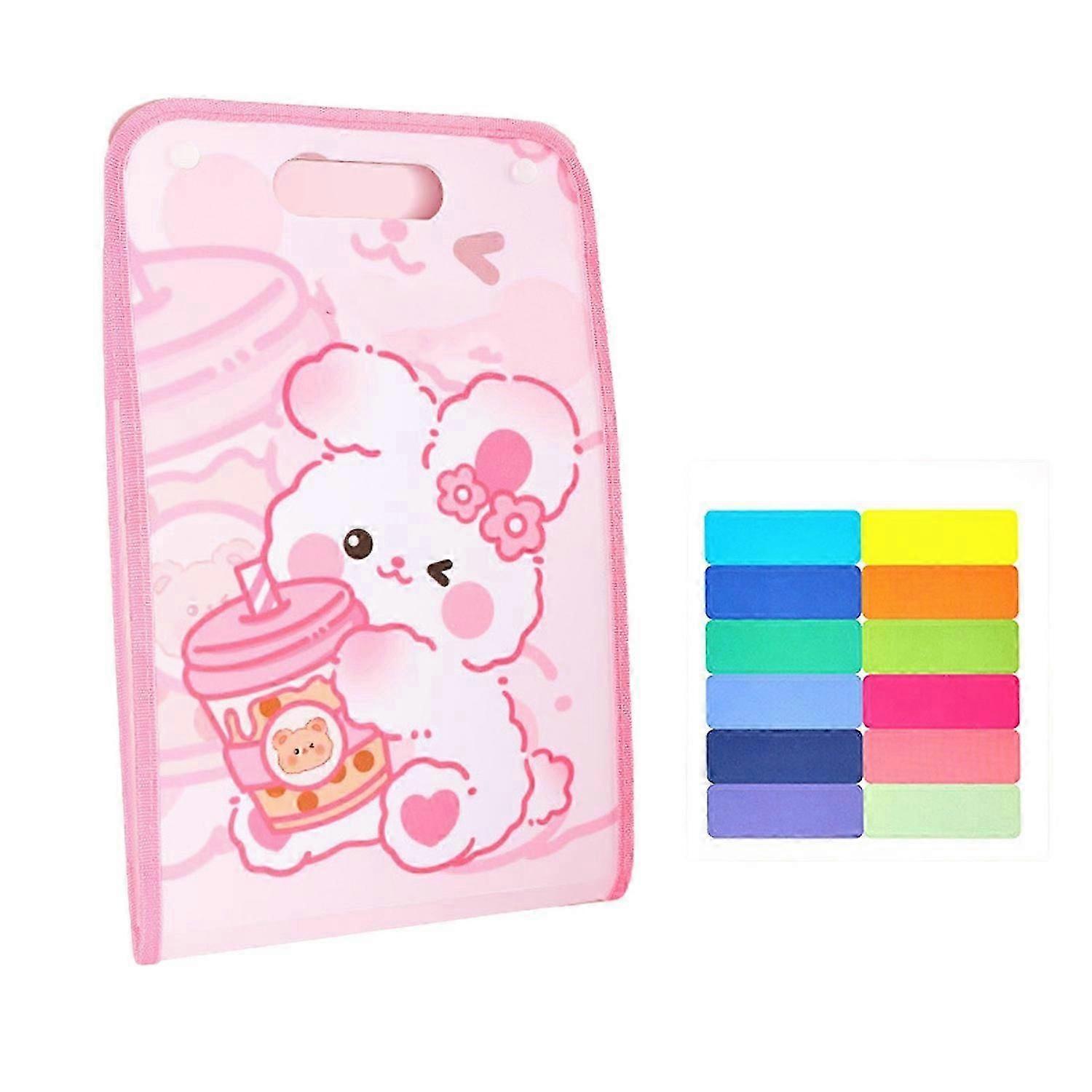 Paper Folder Multi Layer Waterproof Cute Pattern Plastic A4 File Folder Organ Bag for School Office
