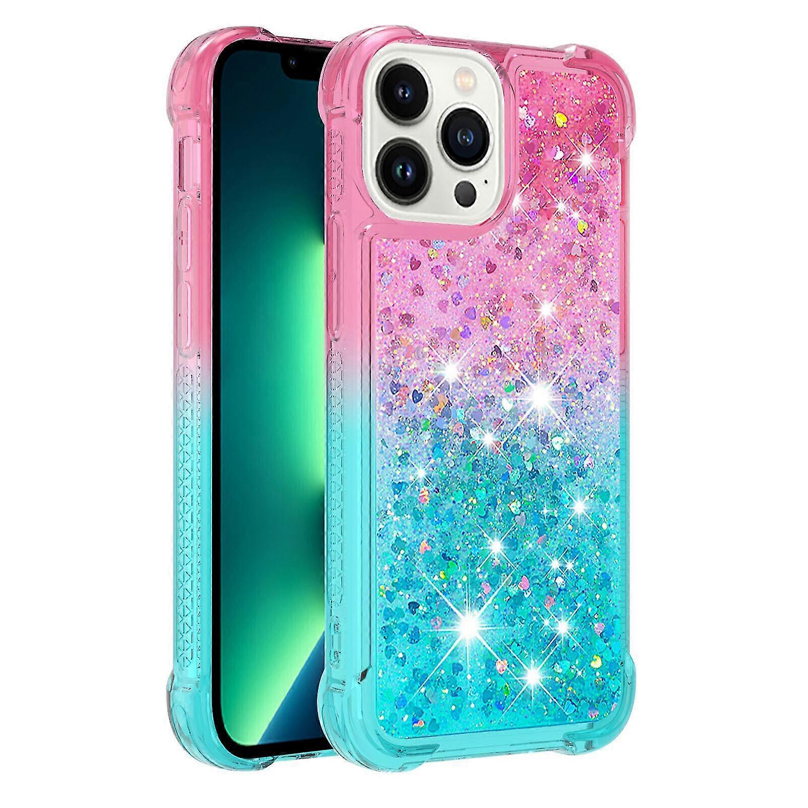 Case For Iphone 14 Pro Max Liquid Glitter Funny Bling Shiny Crystal...