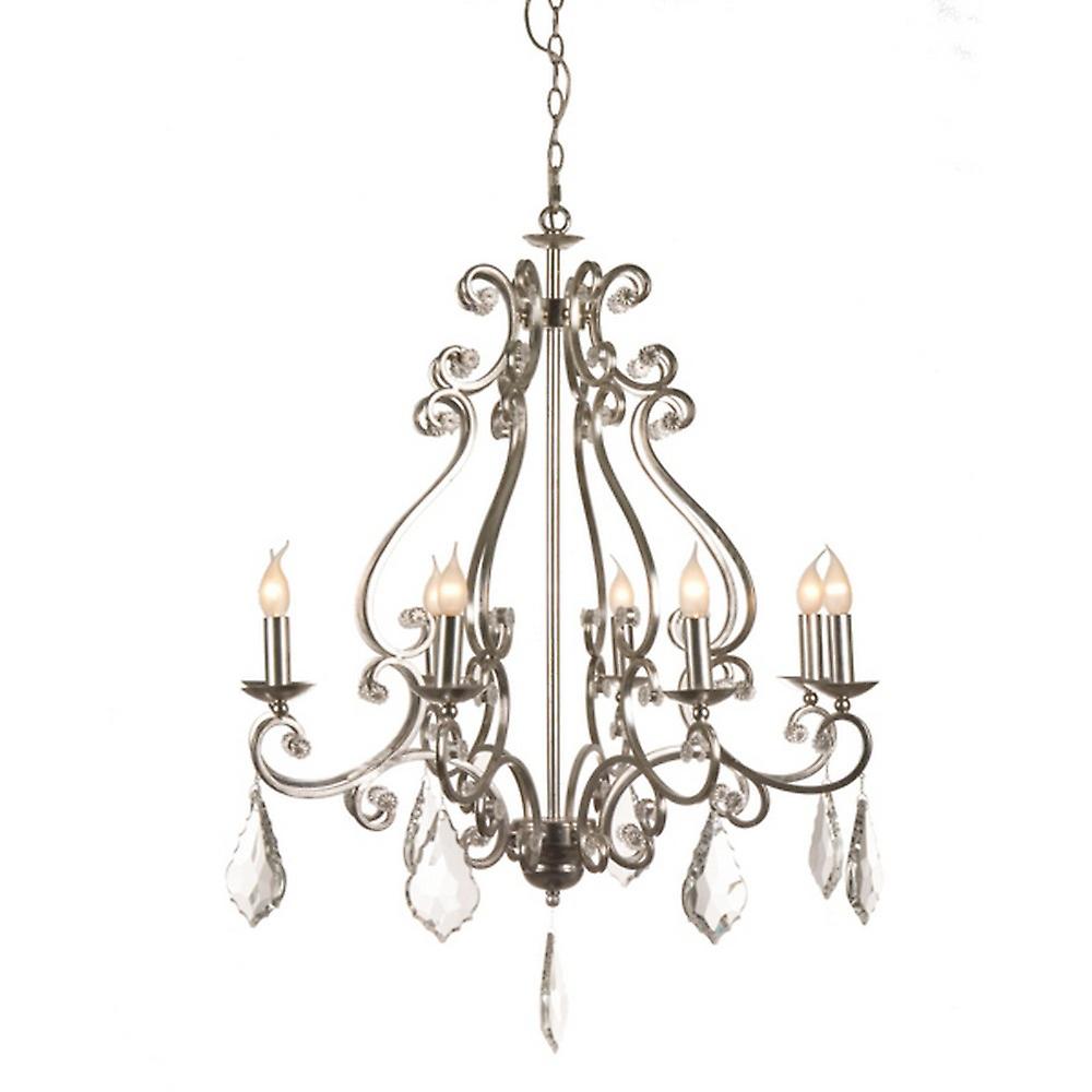 Barozzi Multi Arm Chandeliers Brushed Silver