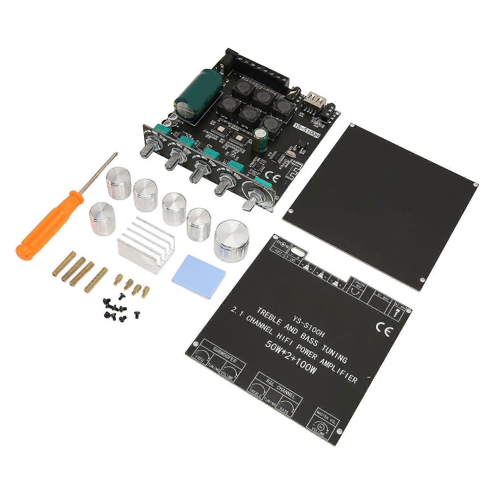 Digital 2.1 Channel Bluetooth 5.1 Power Amplifier Module with Subwoofer, DC12‑24V