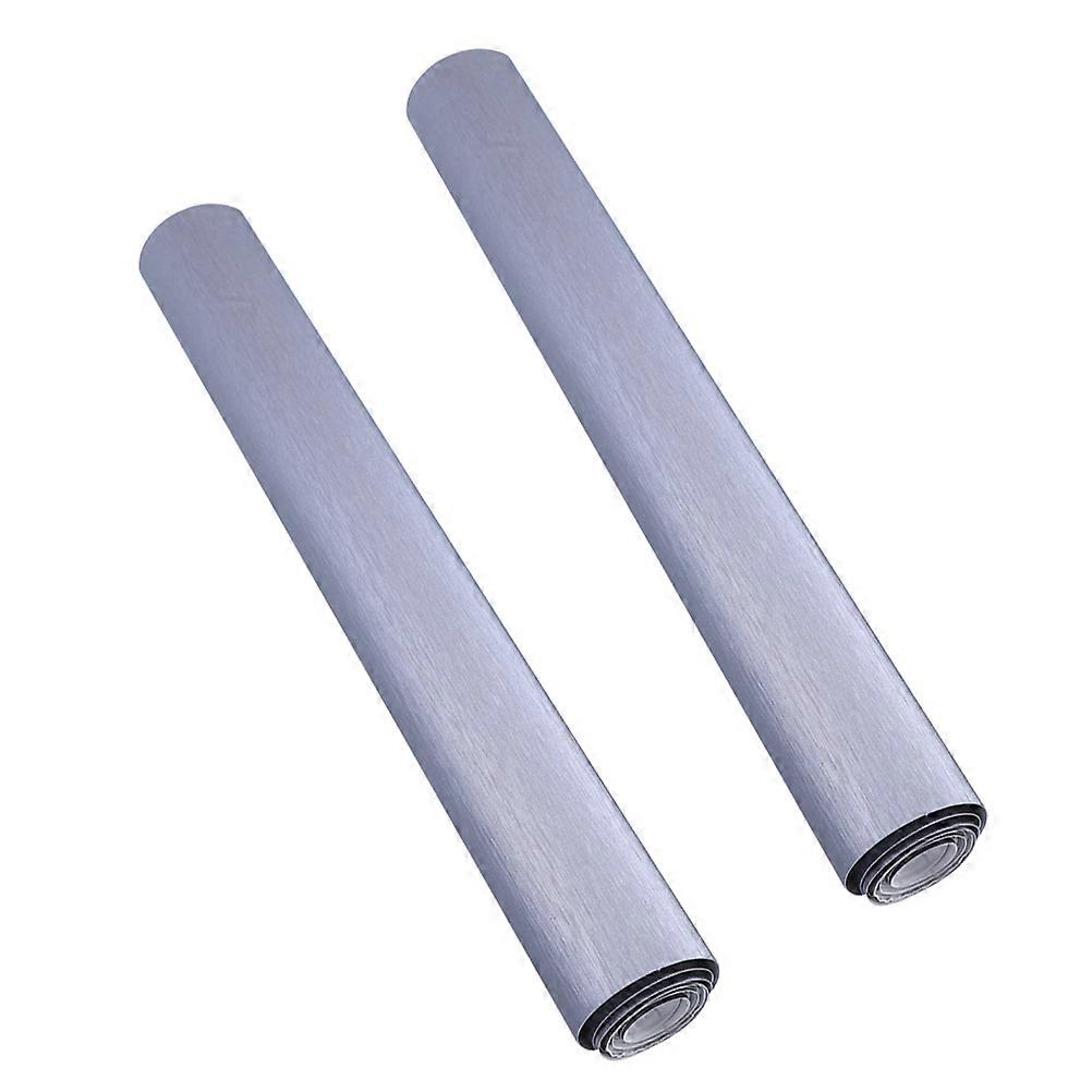 Brushed PVC Car Decals Self Adhesive Durable Light Grey for Car Decoration Flexible Waterproof 2 Sheets