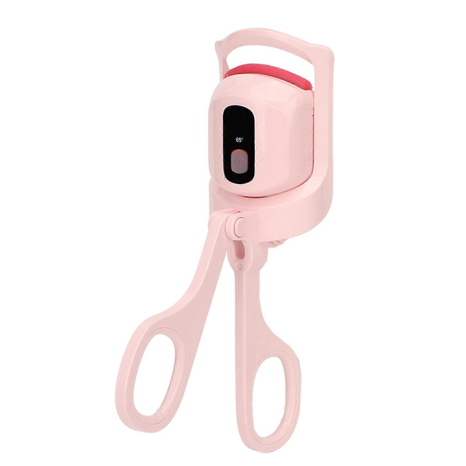 Pink Electric Heating Eyelash Curler 3 Gear Type C LCD Rechargeable Temperature Heated Eyelash Curler 