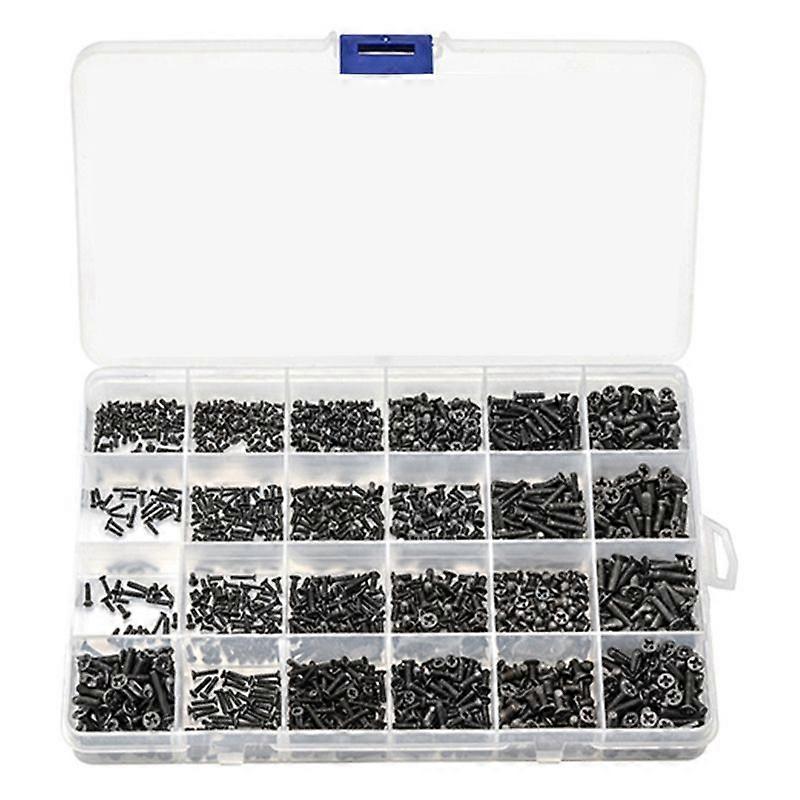 720Pcs Countersunk Flat Head Mini Screw Set M1.4 M1.7 M2 M2.5 M3 Carbon Steel Computer Notebook Lap