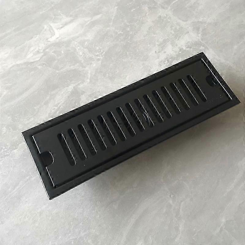 Black Stainless Steel Rectangular Floor Drain with Deodorizing Function for Shower Use