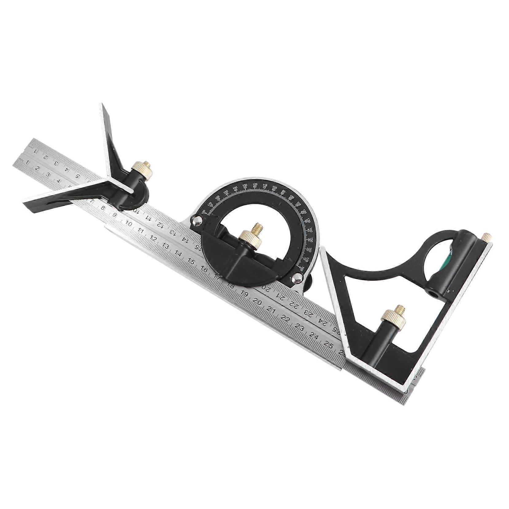 Woodworking Angle Measuring Ruler Stainless Steel Precision Square Tool 12 Inch with Clear Markings and Durable Design