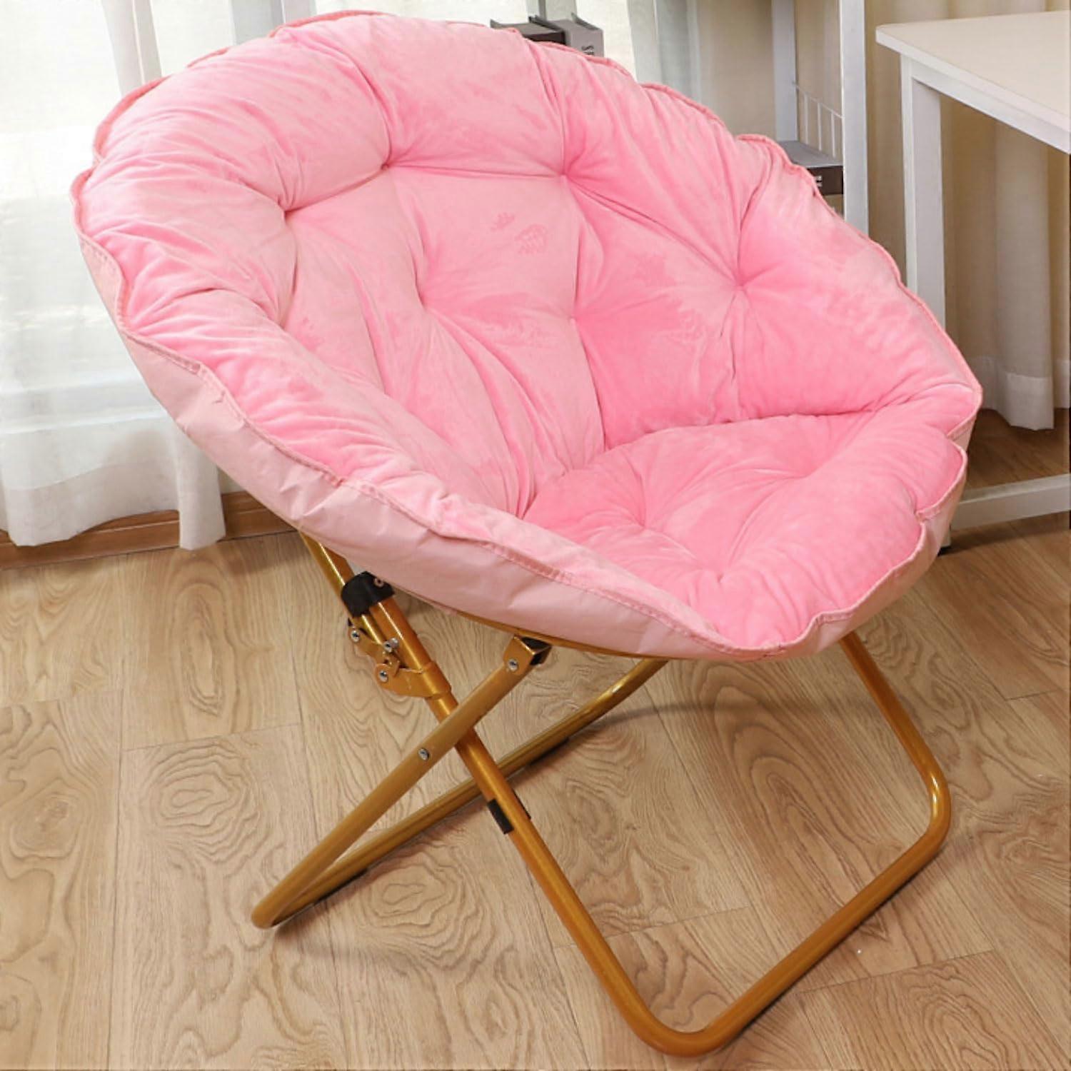 Padded Moon Chair for Adults Heavy-Duty Foldable Saucer Chair With High Back 65x76x83cm 120kg Upgraded Version 2