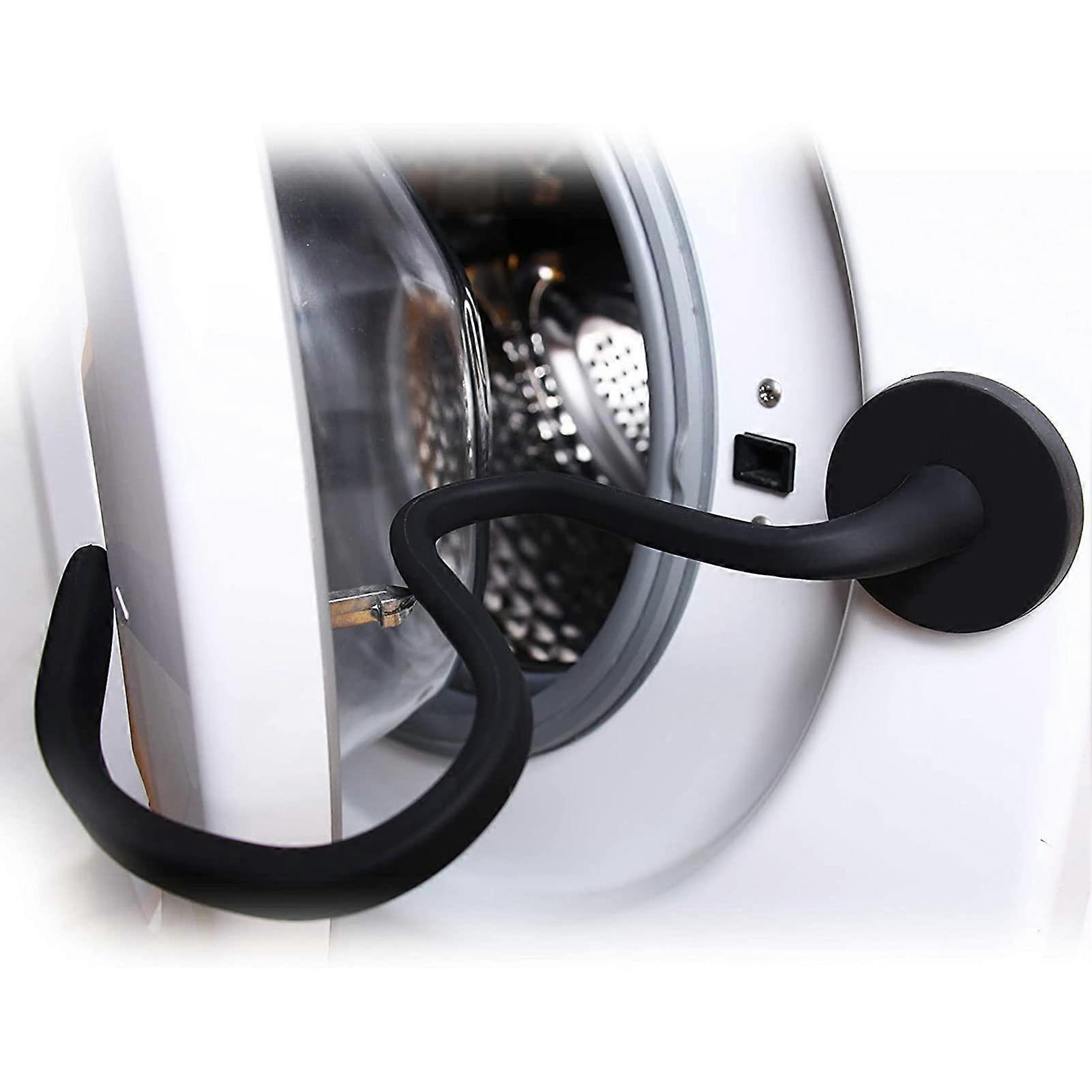 Front Load Washer Door Prop Black Silicone Bendable Magnetic Holder Keeps Dry Mildew Laundry Room Decor