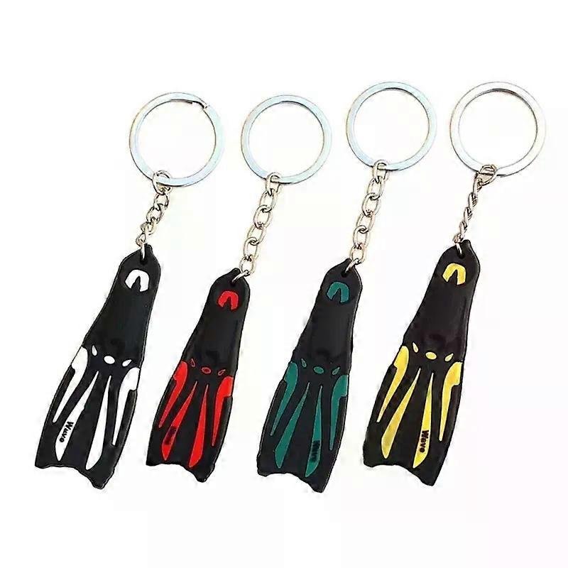 1Pc Dive Fin Key Holder Diver Keyring Unique Diving Fin Keychain Silicone Flippers Pendant Keyring for Water Sport Fan