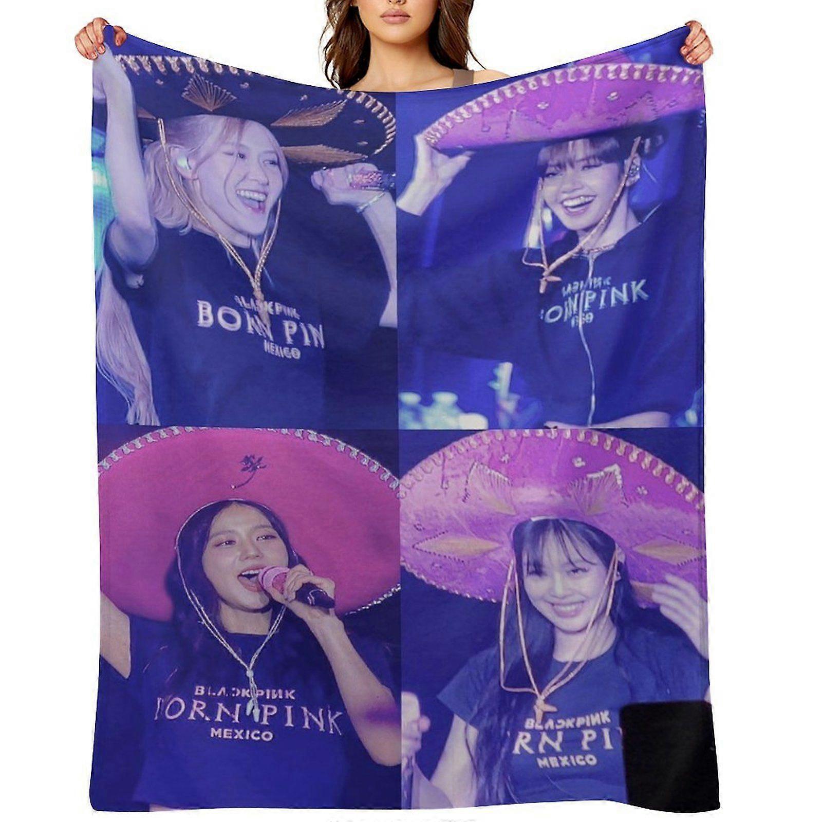 BLACKPINK رمي بطانية هدية ، بطانية من الفانيلا ، مناسبة للرجال والنساء ، مناسبة لجميع الفصول ، بطانية دافئة ، ديكور منزلي (287) 125x100 سم