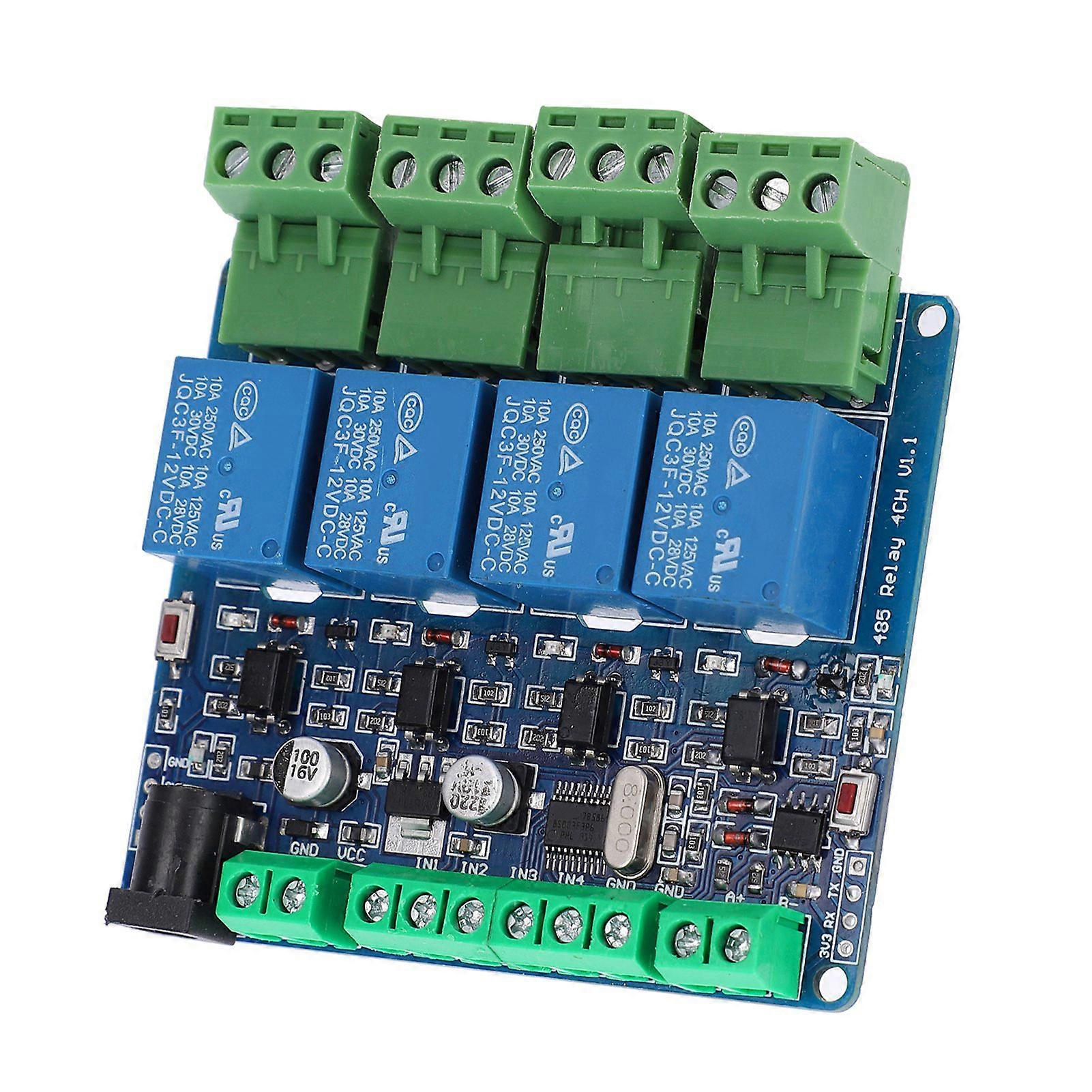 4‑Channel Relay Module 12V High Accuracy Switch Input for RS485/TTL Communication