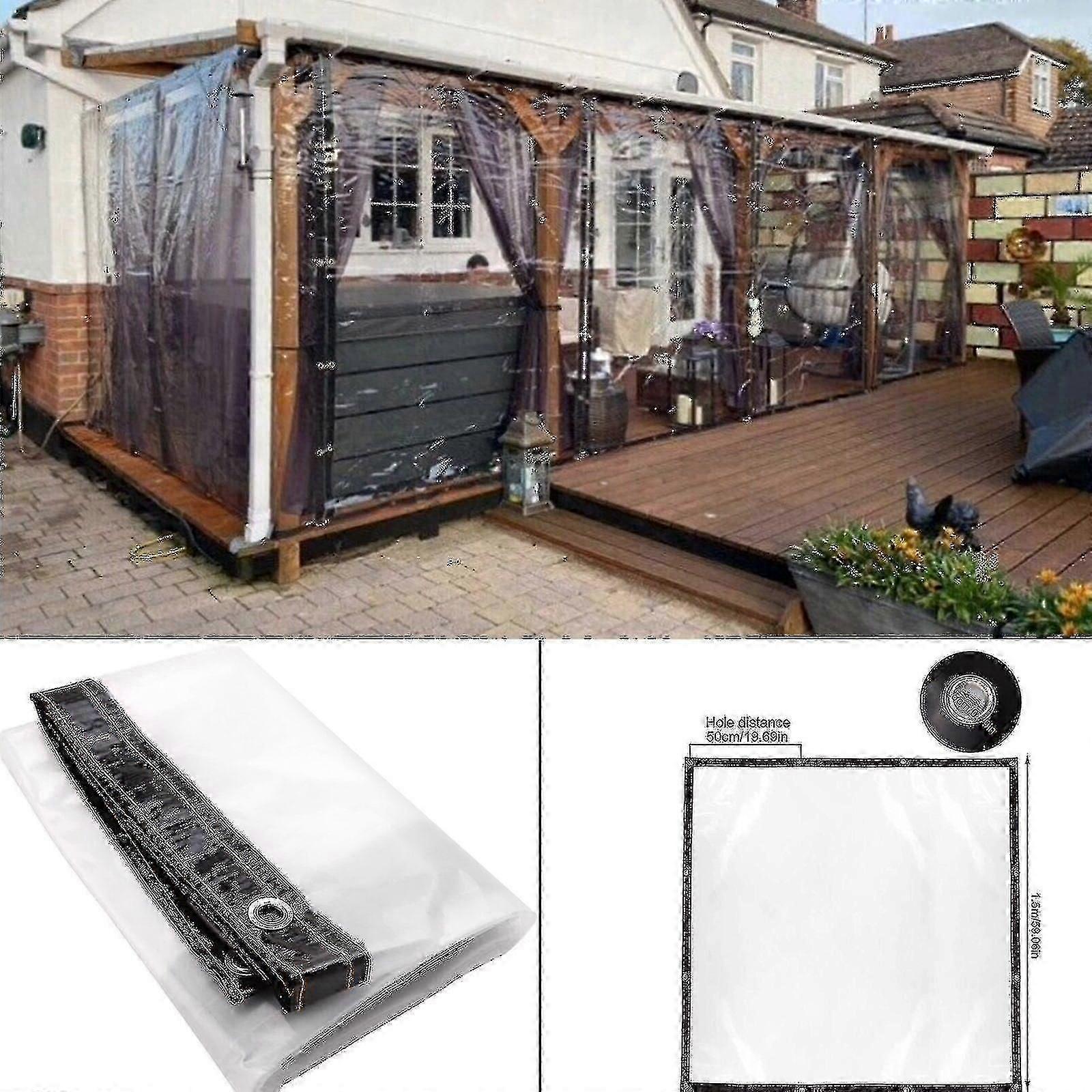 Tela cerata resistente impermeabile trasparente in PVC con occhielli per copertura esterna della pianta del patio