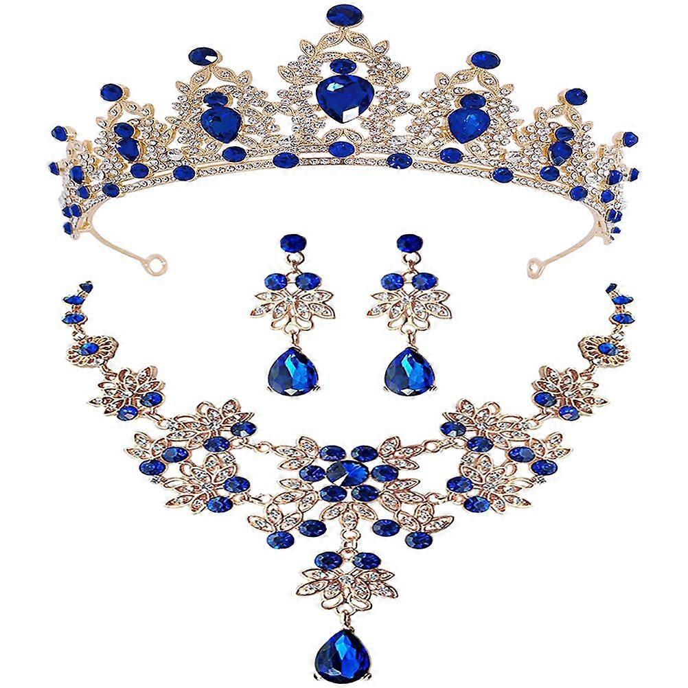 1 set bruidssieraden bruidskroon en sieraden bruiloft sieraden set bruids tiara oorbellen ketting