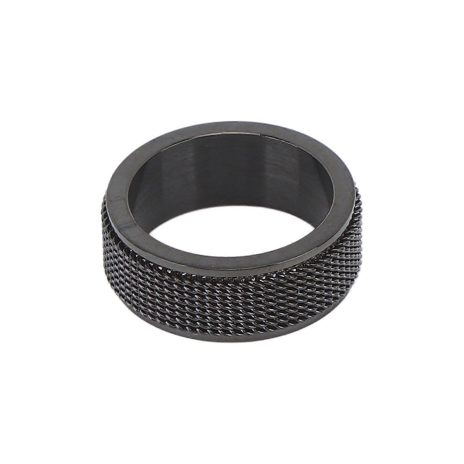8MM Mens Spinner Ring Noiseless Titanium Steel Cool Anxiety Ring for Anxiety Stress Relieving Black No. 11 65mm / 2.6in