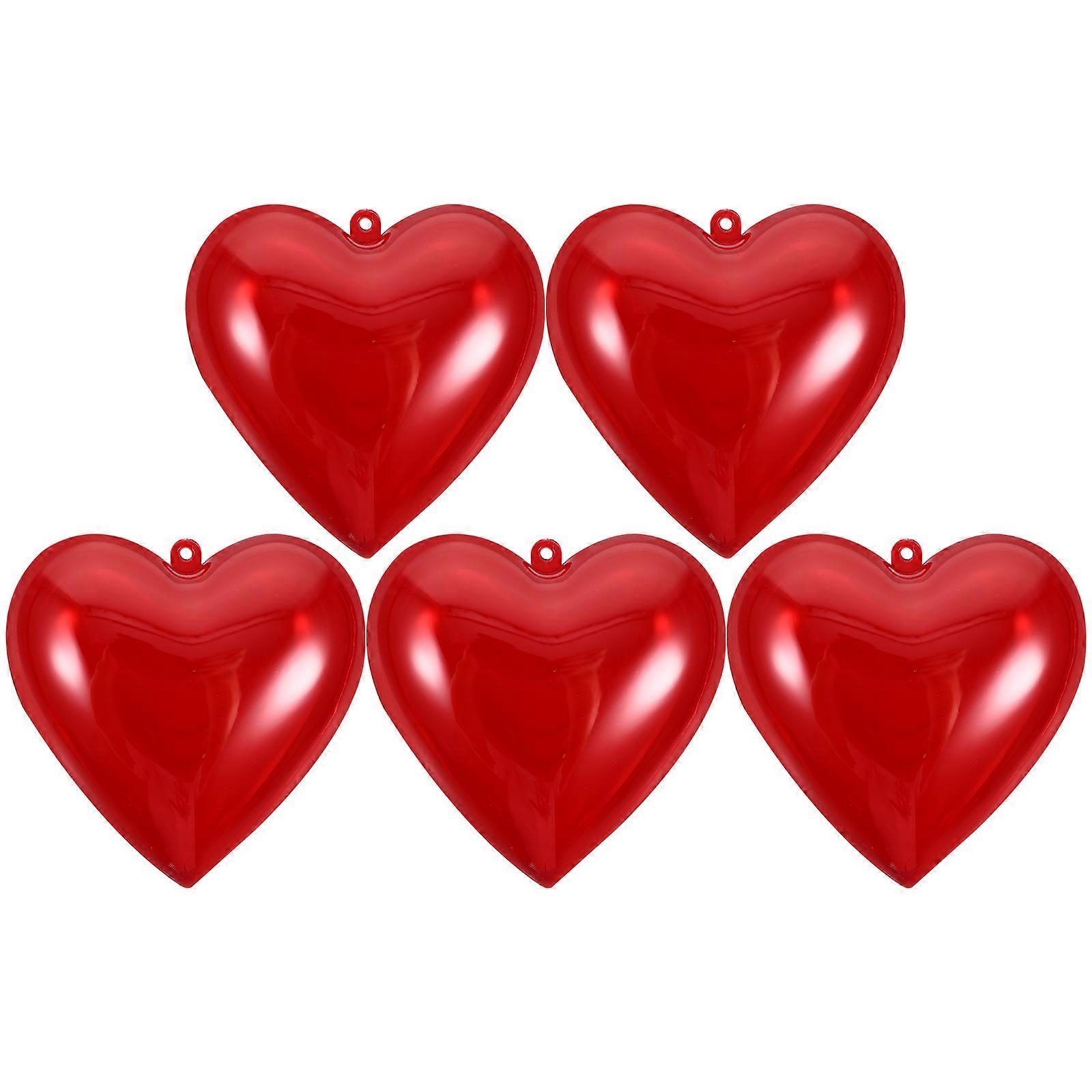 Party Favors Box for Storage 20Pcs Red Plastic Heart Shape Candy Packaging