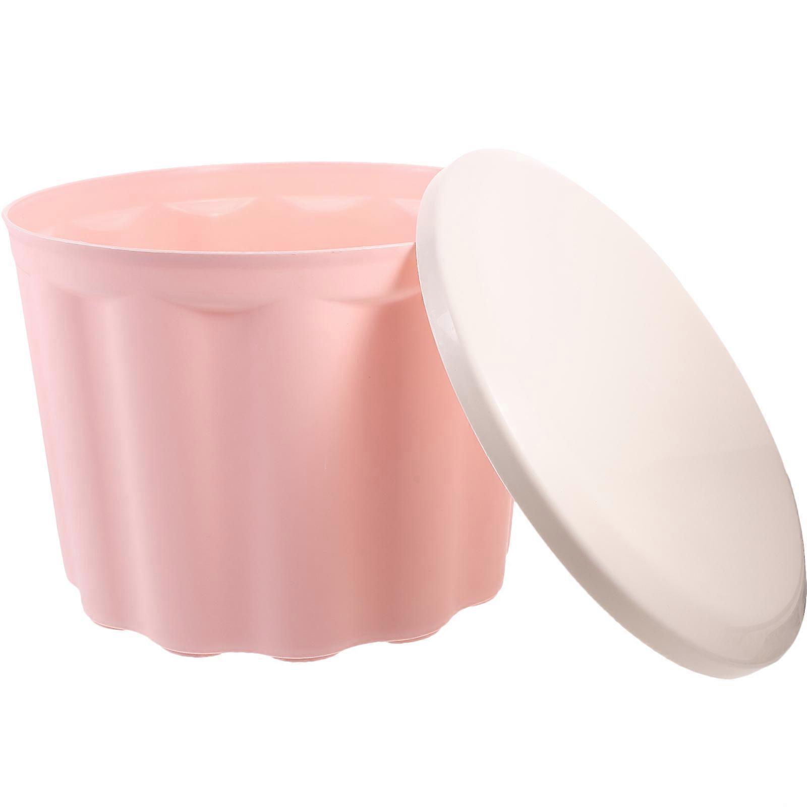 Pink Plastic Storage Bucket Multi-Use Household Stool for Storage