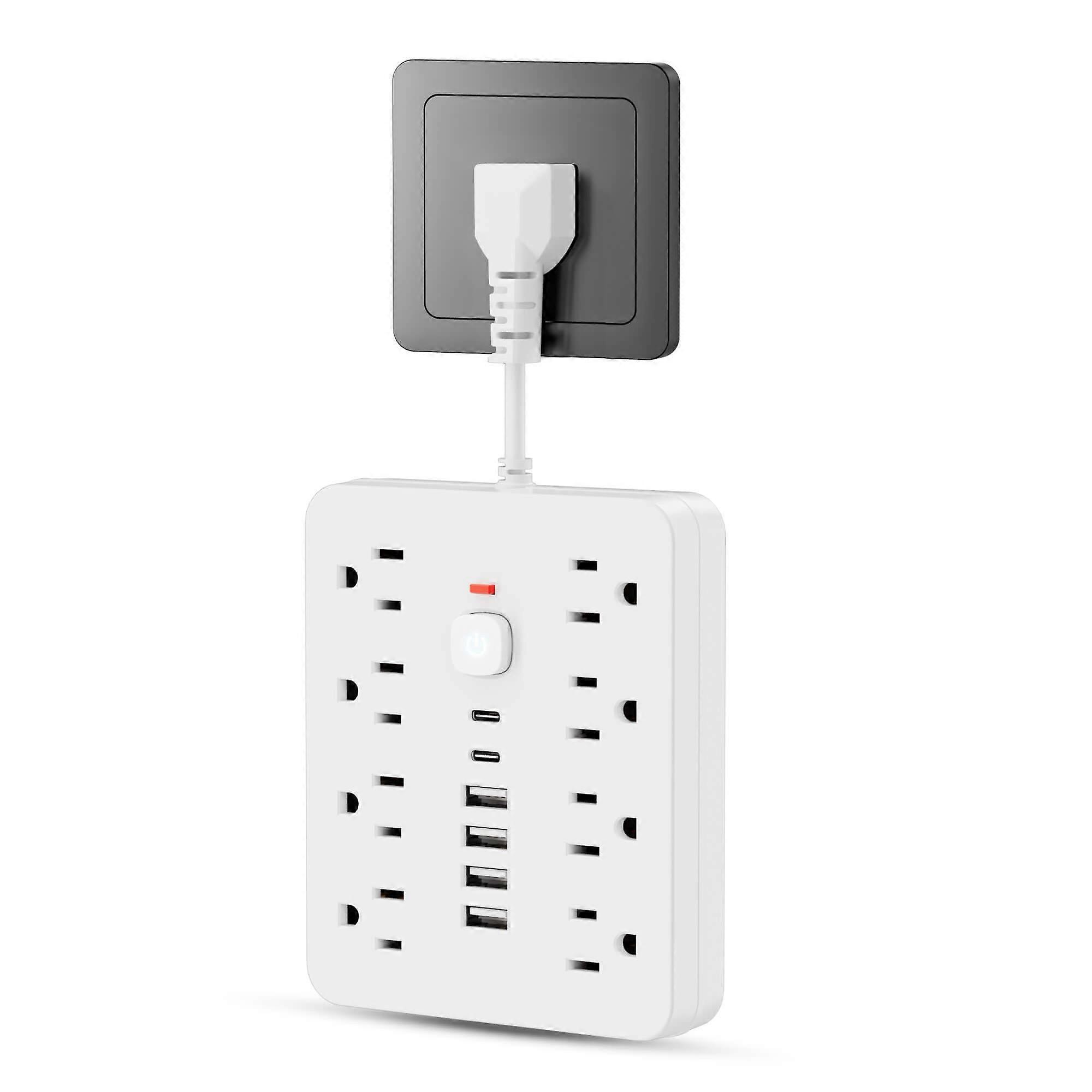 14-in-1 Multifunctional Power Strip with Switch & Surge Protection, with 8AC Outlets & 4 USB & 2 Type-C Ports travel charger