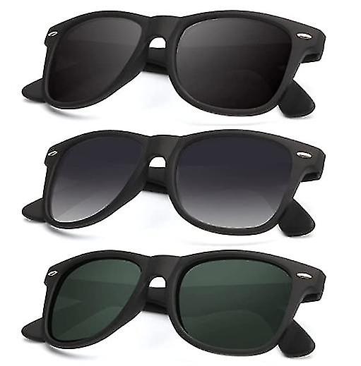 Polarized Sunglasses For Men And Women Matte Finish Sun Glasses Color Mirror Lens 100% Uv Blocking (3 Pack)