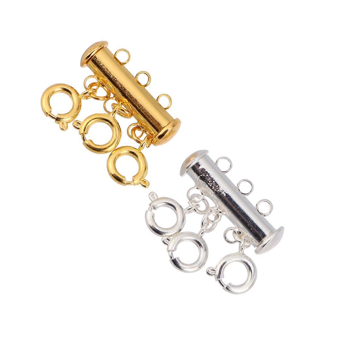 Magnetic Connection Buckle Necklace Connector Multi-Layer for Home Use 4Pcs