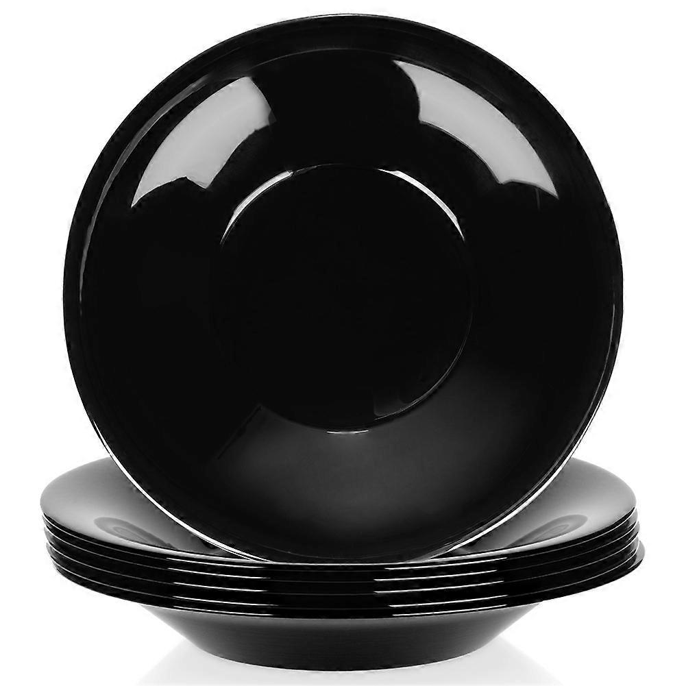Deep glass plates, black, 21.5 cm, 400 ml, set of 6