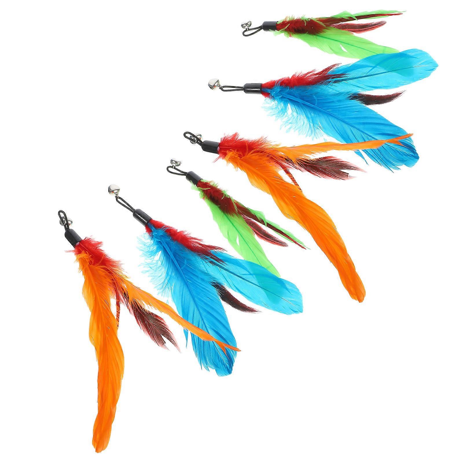 Durable Cat Teasing Toys for Cats 6Pcs Plume Replacements