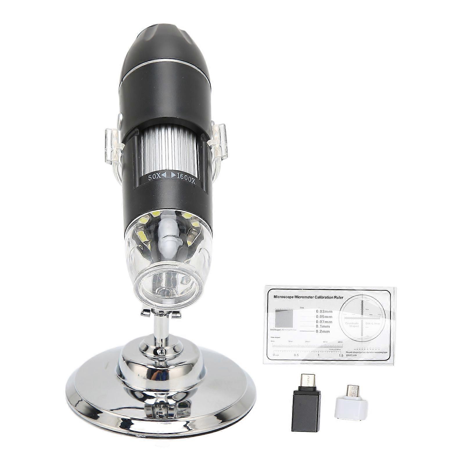 3 in 1 USB Digital Microscope 50X1600X Portable Handheld 8 LED Magnification Endoscope Camera for Android