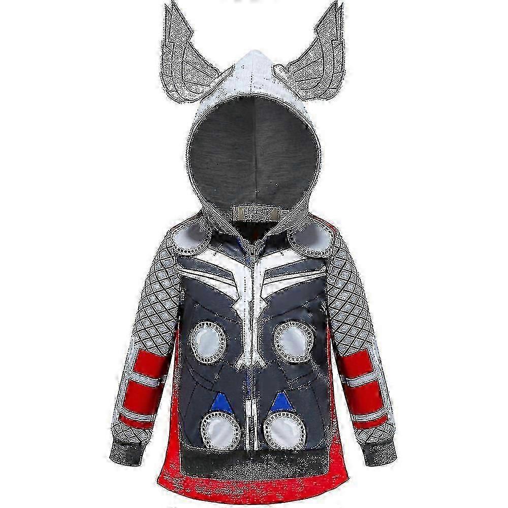 Boys' Spider-man Hooded Jacket 3~8 Years Old Children's Zip-up Hoodie