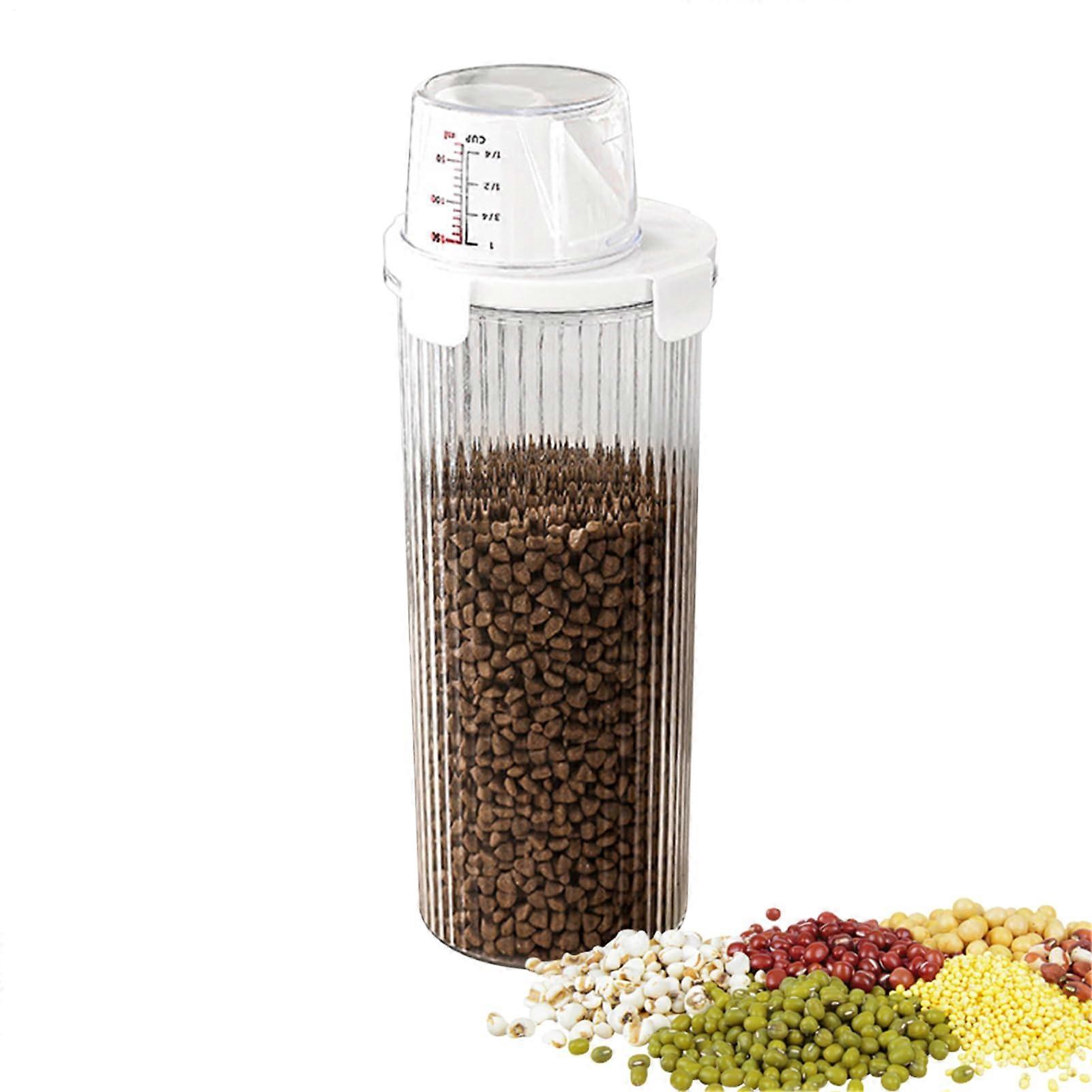 Dog Food Storage Container 1800ml Cat Food Storage Container With Lid Dispenser Pour Spout Measuring Cup Organizer Holder