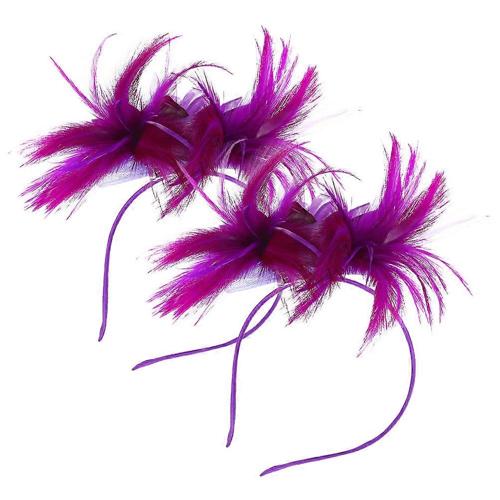 Fascinator Headband for Decoration 2Pcs Comfortable Violet Headband