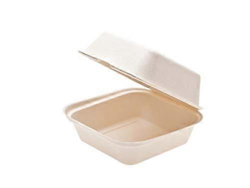 Organic burger boxes Compostable In Cellulose Pulp Double 1000 ML Takeaway Sandwich And Burger Packaging