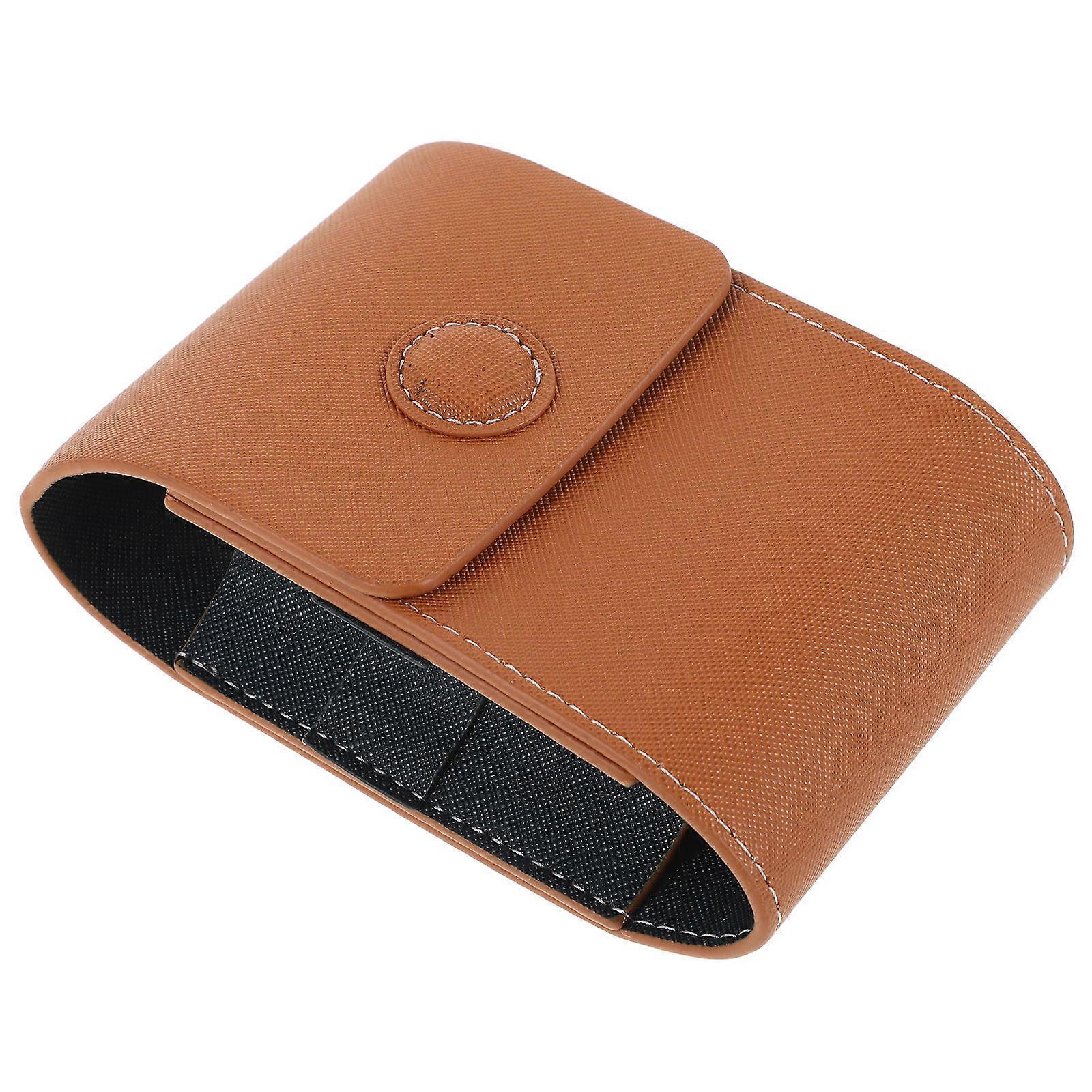 Rangefinder Storage Case Golf Protective Bag for Carrying 2Pcs Brown PU