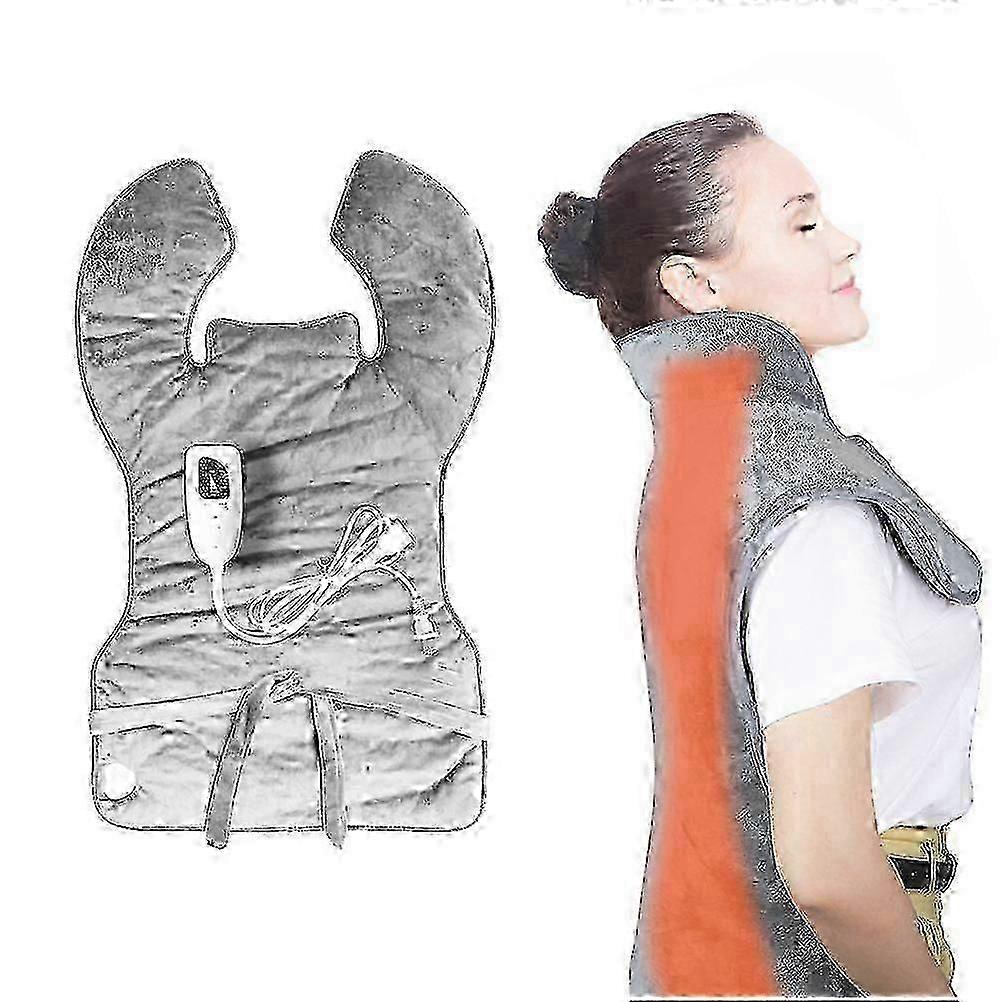 Heating Pad for Neck Shoulders Back Soft Plush Electric Heat Pad Wrap with 6