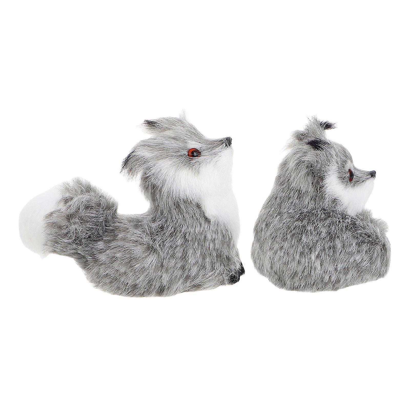 4 Pcs Plush Fox Ornament Static Action Figures Ideal For Desktop Christmas Decor And Holiday Gatherings