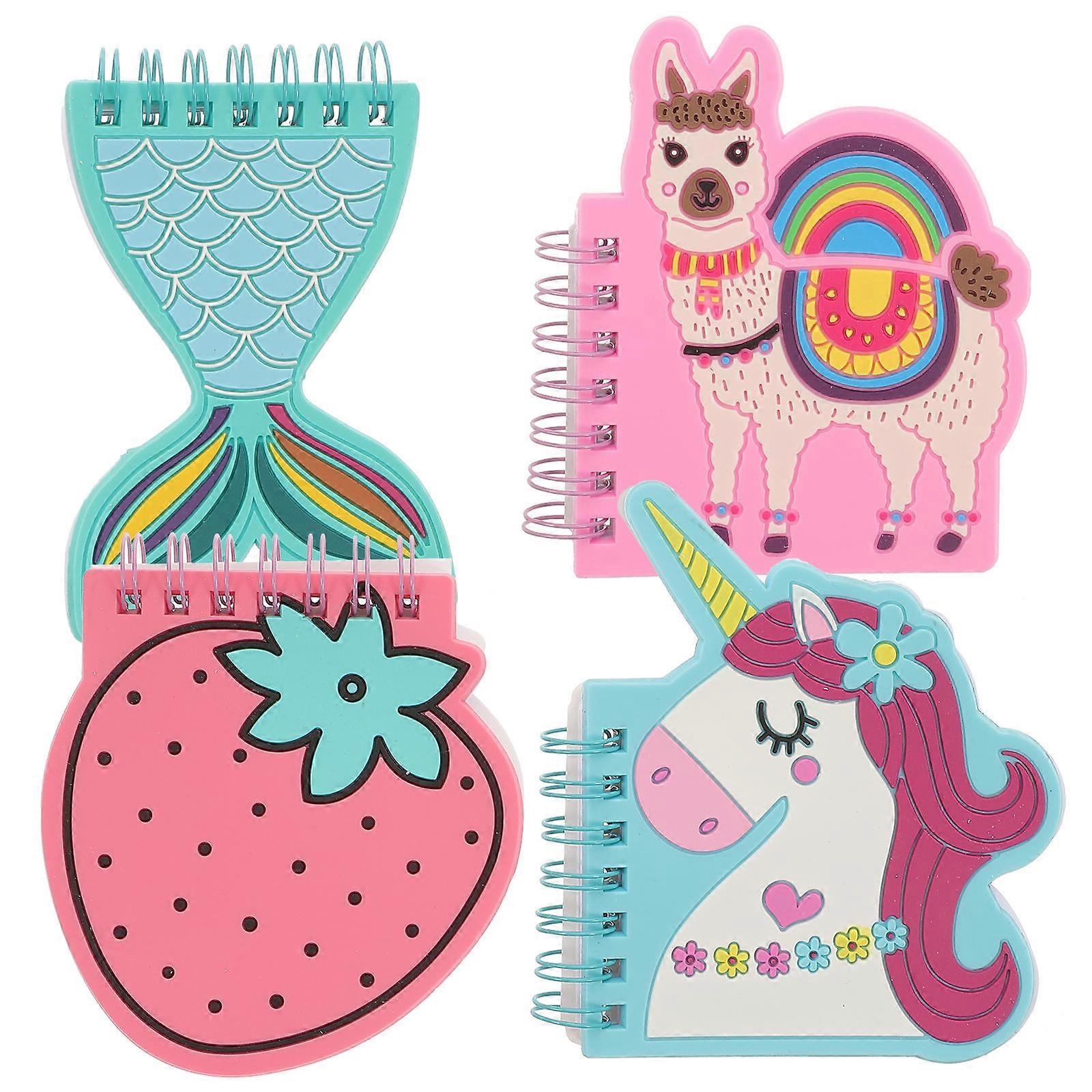 Cartoon Notebook Portable Memo Pad for Note 20Pcs Spiral Pocket Notepad