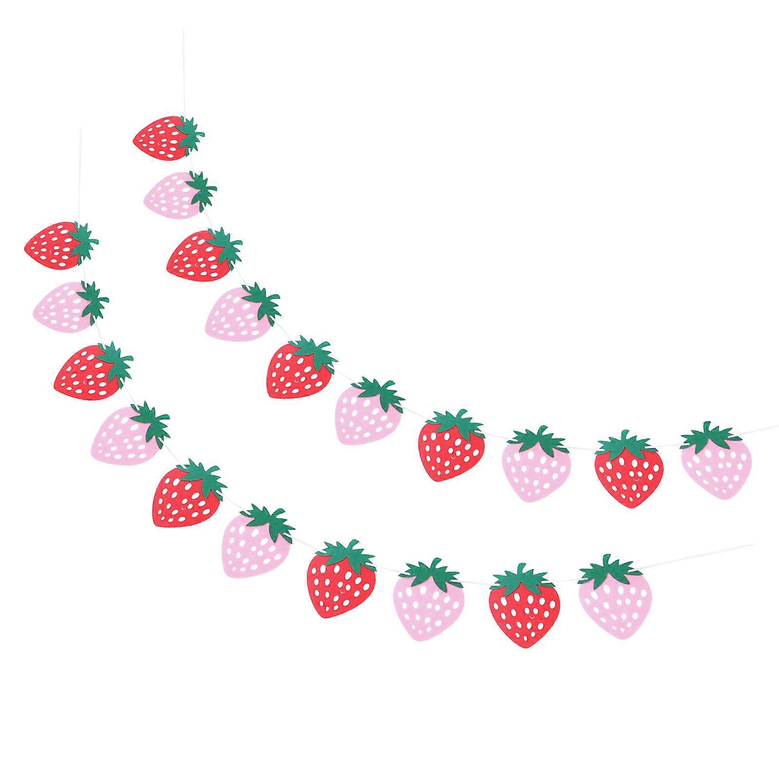 Happy Birthday Banner 10 Sets With Strawberry Design For Home And Friends Colorful Decoration Durable Quality