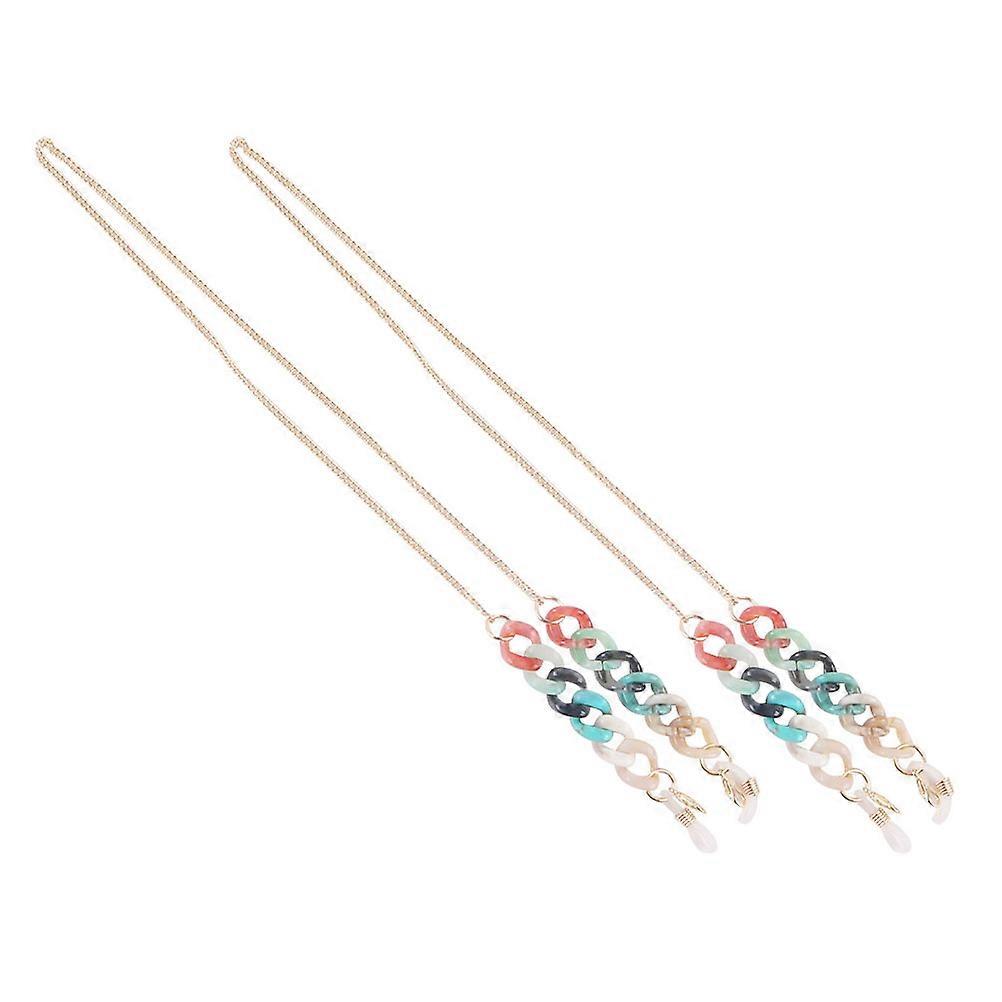 Face Mask Lanyards Hanging Strap for Decoration 6Pcs Multi Color Hollow Circle Chain