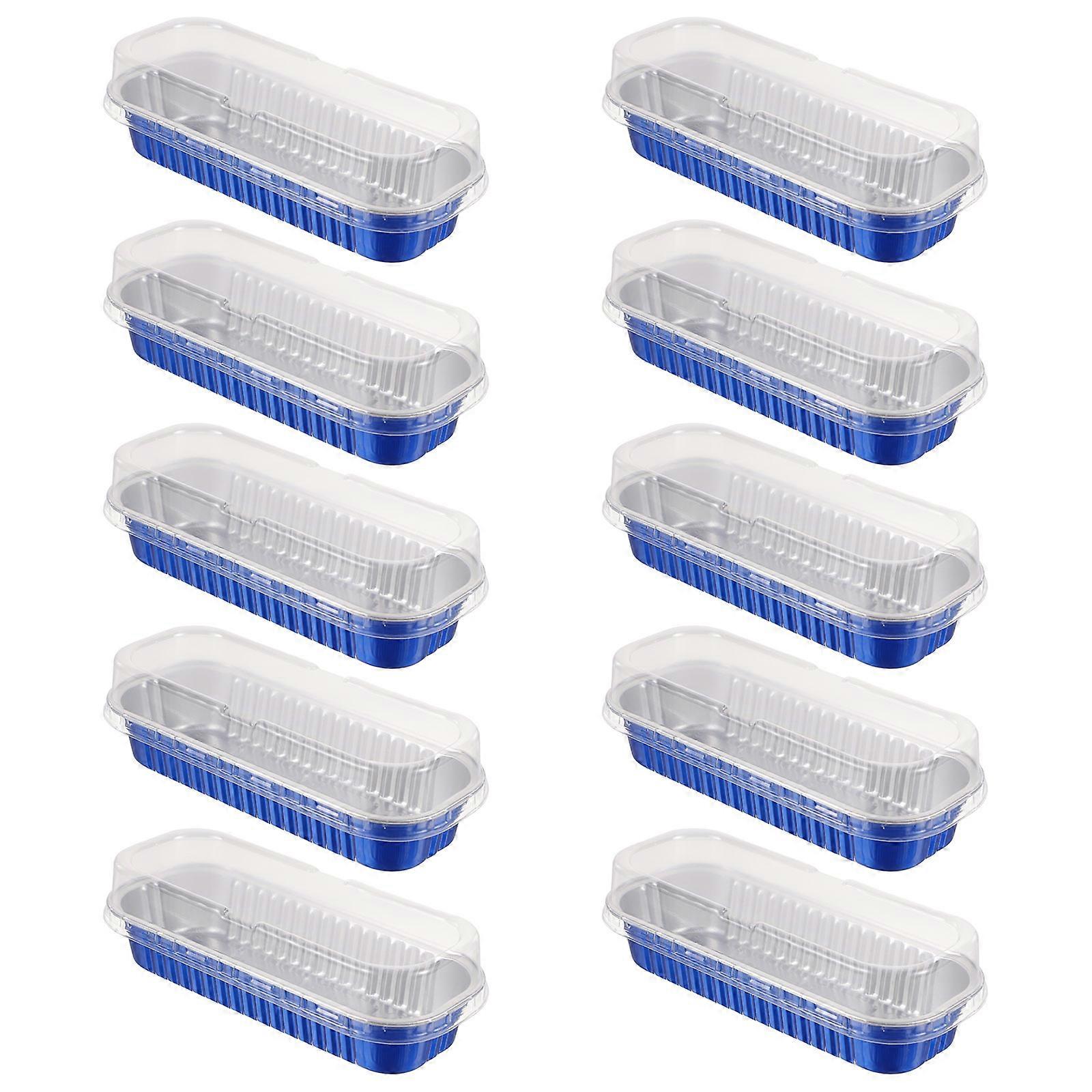 Mini Bread Pans 20Pcs Aluminum Foil Baking Essential For Indoor And Outdoor Parties Rectangular Tableware With Functional Lidding