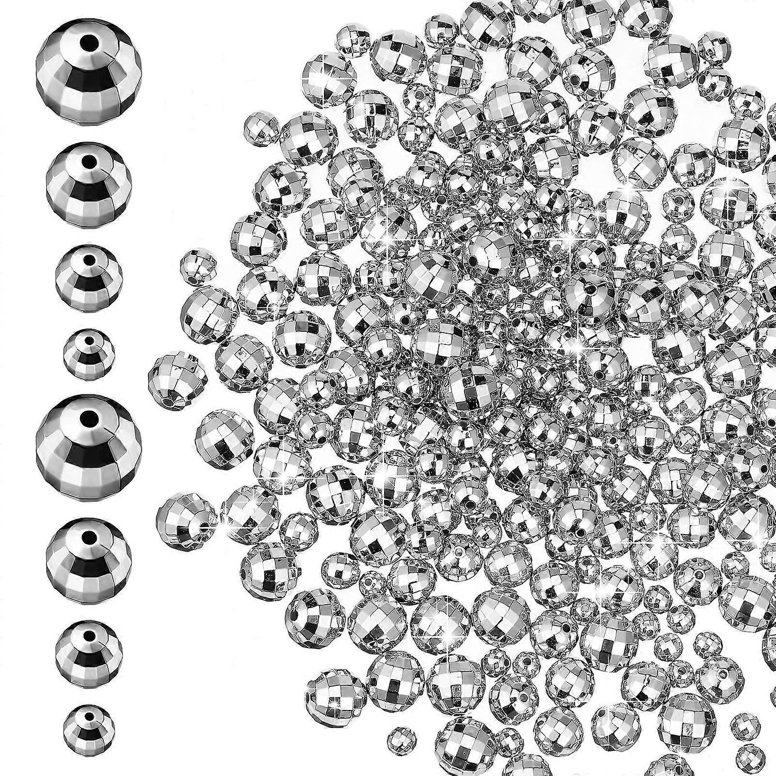 Reflective Mirror Ball Beads 360 Pcs For Jewelry Crafting Small Disco Balls Multi Color Round Beads With Smooth Surfaces