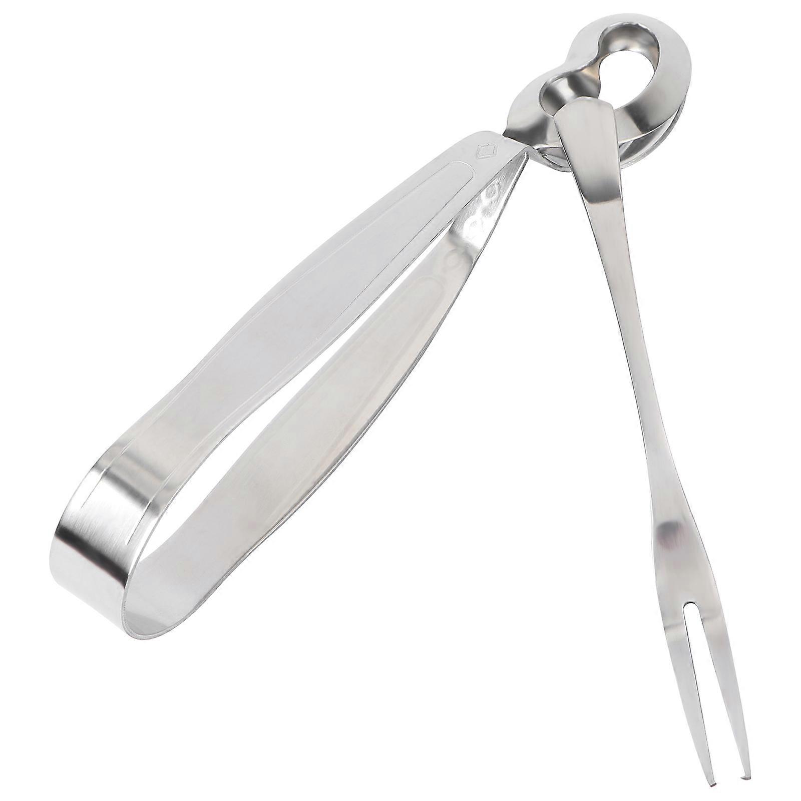 8Pcs Stainless Steel Snail Tong and Fork for Kitchen Use Silver