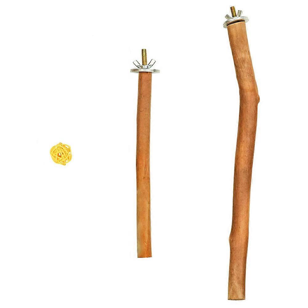 Supporto per uccelli in legno, 1 set, semplice palo per uccelli in legno e acciaio inossidabile, color cachi, per la cura degli animali domestici e l'intrattenimento degli uccelli.