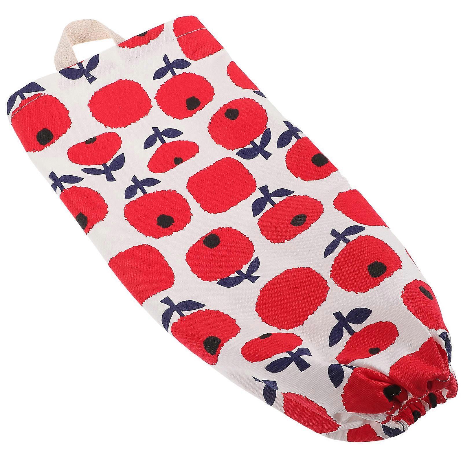 Multi Function Bag Dispenser 5Pcs Plastic Bag Holder Hanging Organizer Kitchen Use Rectangular Fabric Storage 37x18cm