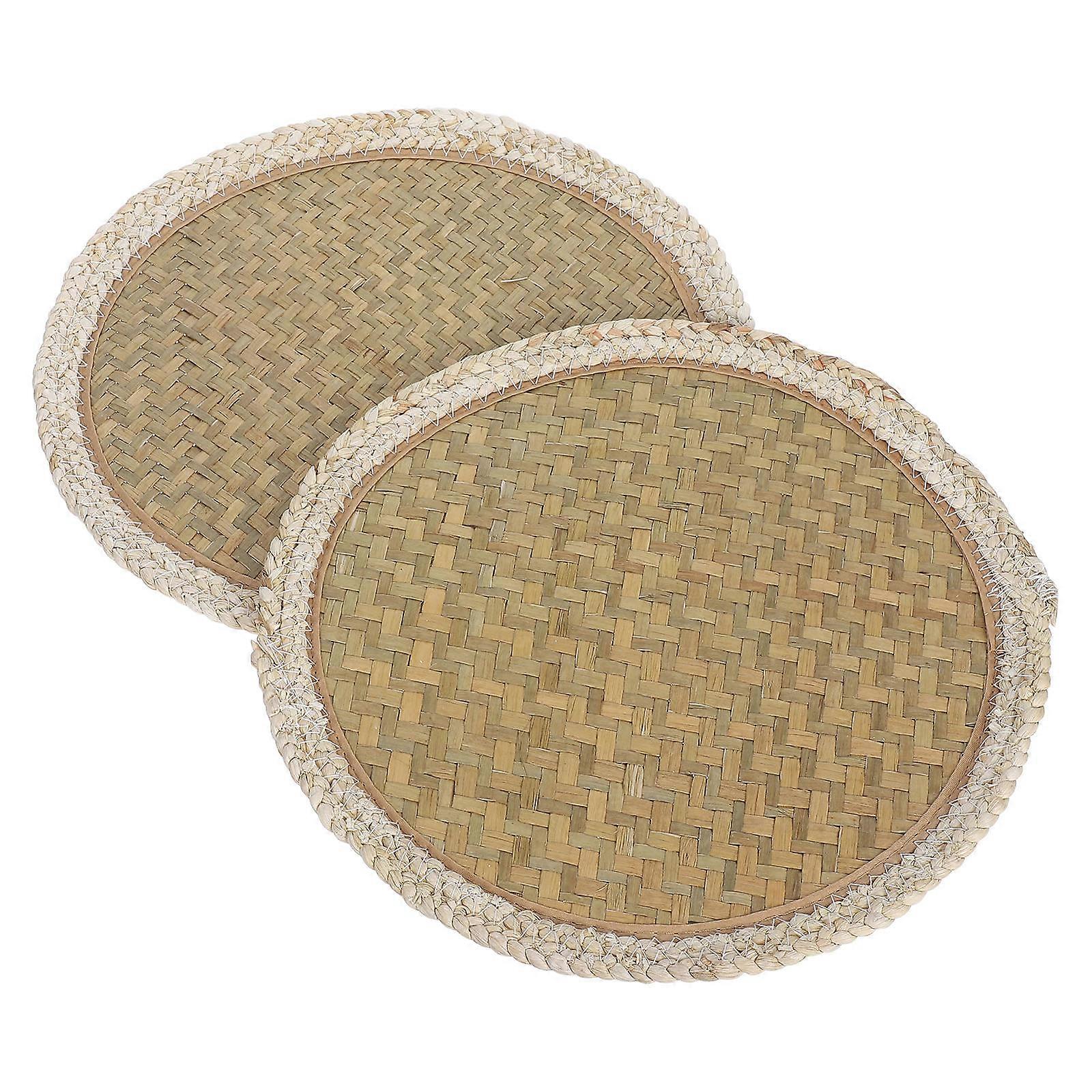 Woven Bamboo Placemats Heat Resistant Rustic Dining Table Mats 4Pcs