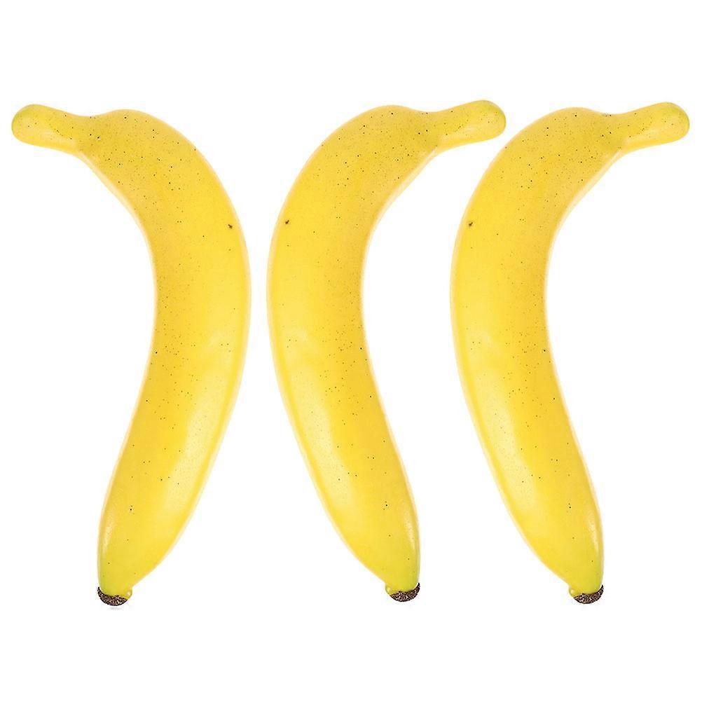 Artificial Banana Lifelike Banana Model for Decoration 3Pcs ABS